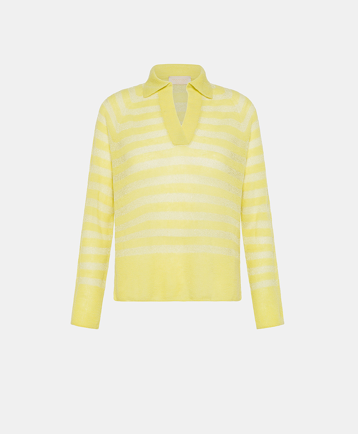 EGIDE KNITWEAR  STRIPED LUREX RIBBED - LIME GREEN - Momonì