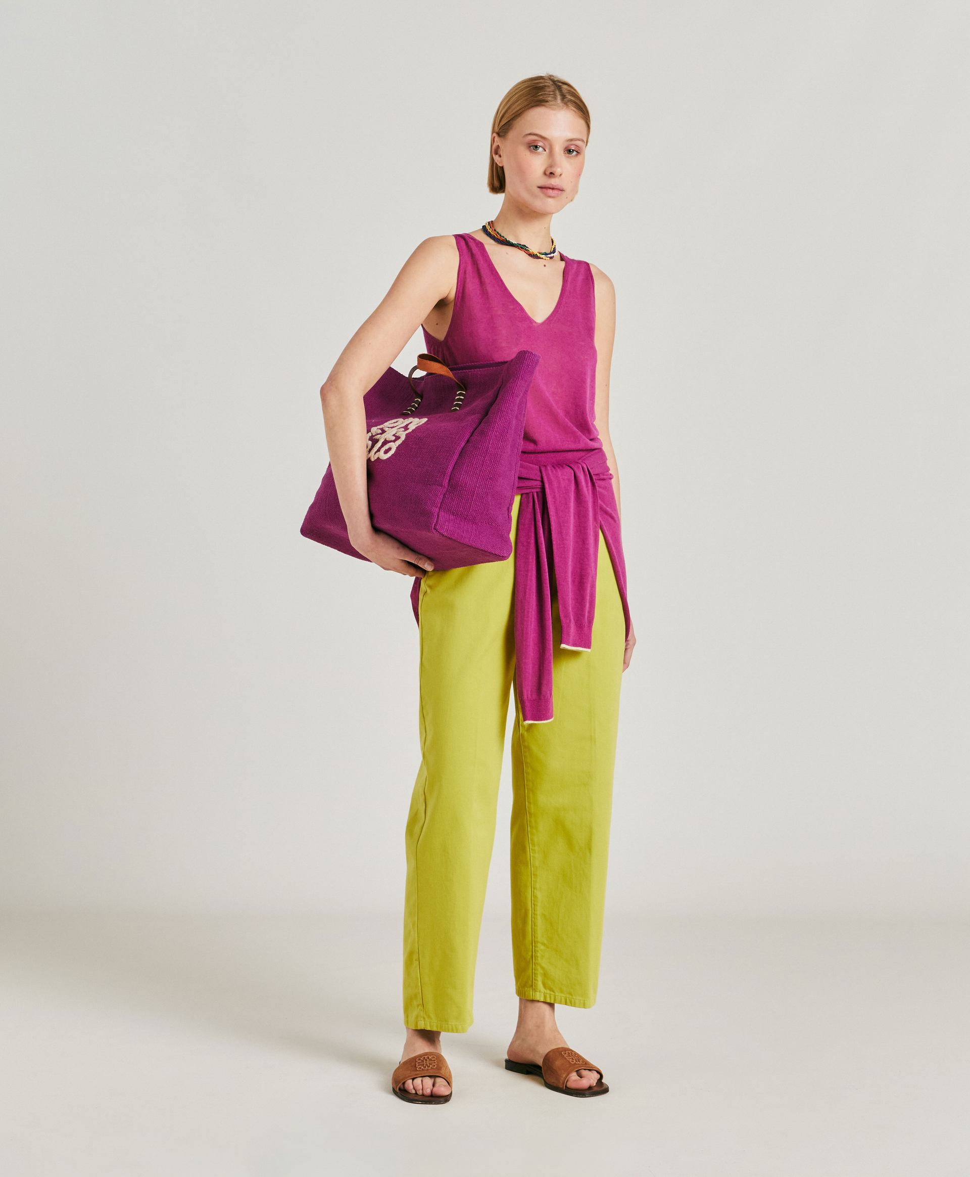 TRICOT GRAZIOSA EN LIN - CYCLAMEN - Clothing - Momonì