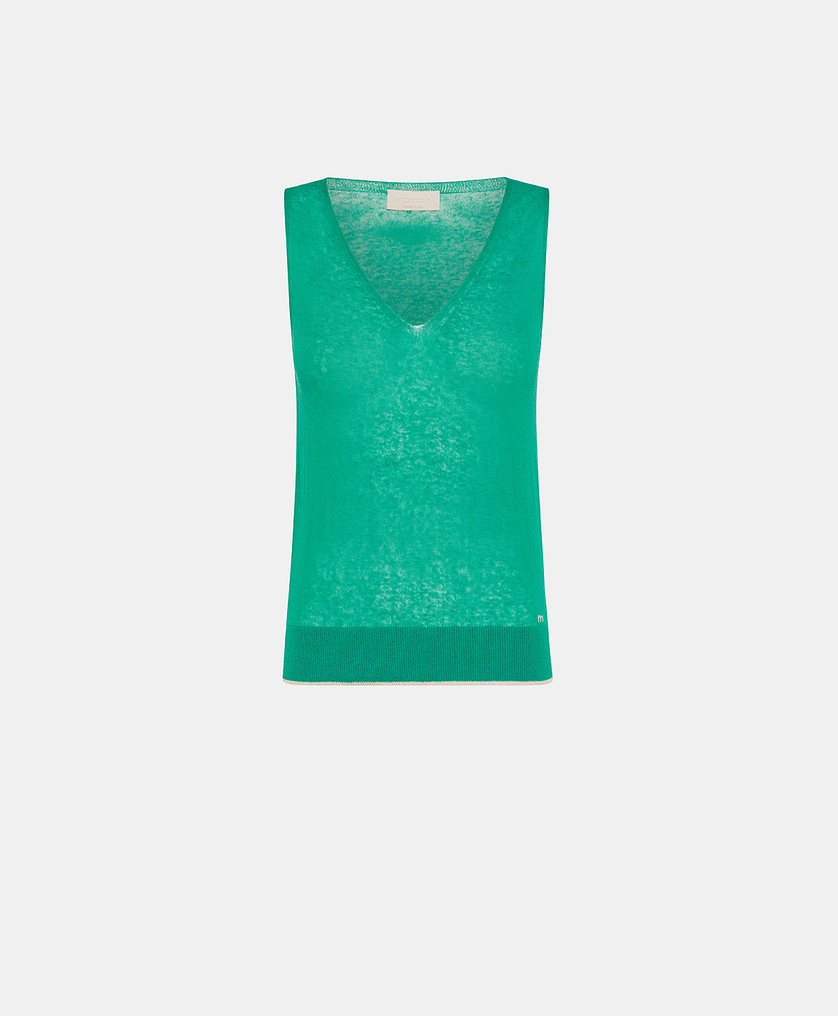 TRICOT GRAZIOSA EN LIN - VERT ÉMERAUDE - Momonì