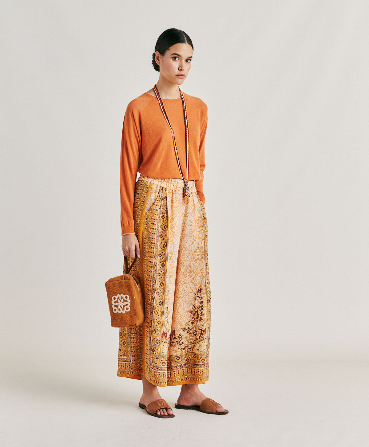 RIO KNITWEAR IN LINEN - ORANGE - Momonì