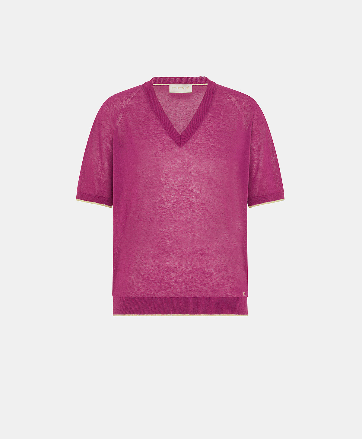 EDIE KNITWEAR IN LINEN - CYCLAMEN - Momonì