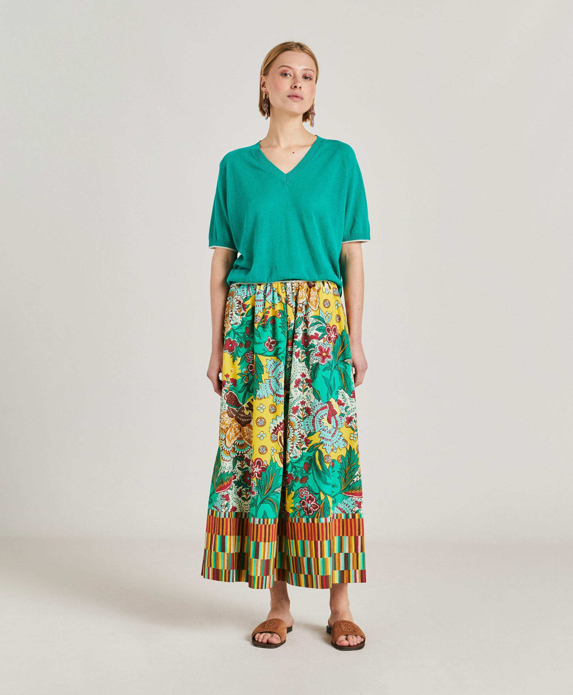 TRICOT EDIE EN LIN - VERT ÉMERAUDE - Momonì