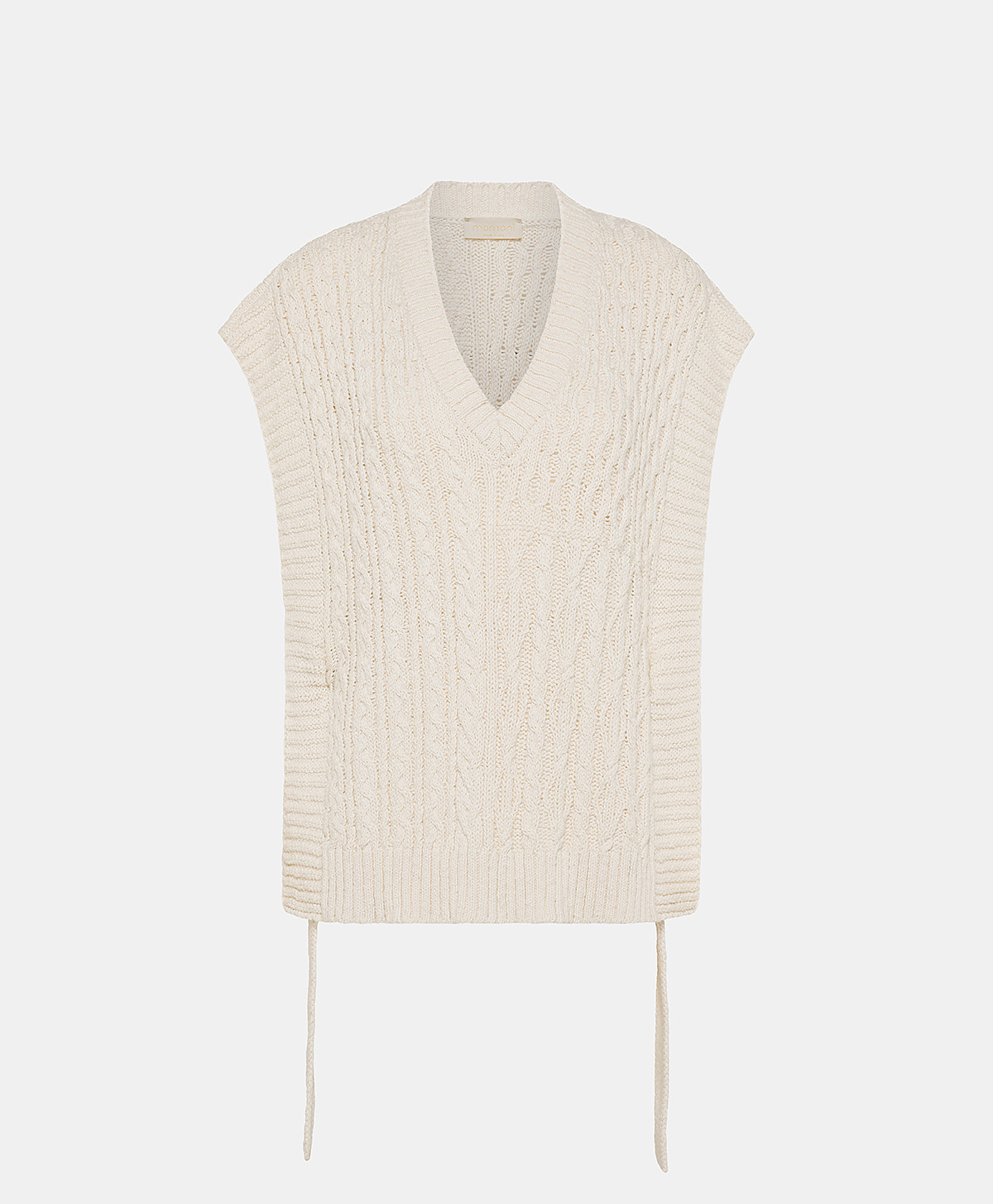 TRICOT ARENE AVEC MÉLANGE DE POINTS - CRÈME - Momonì