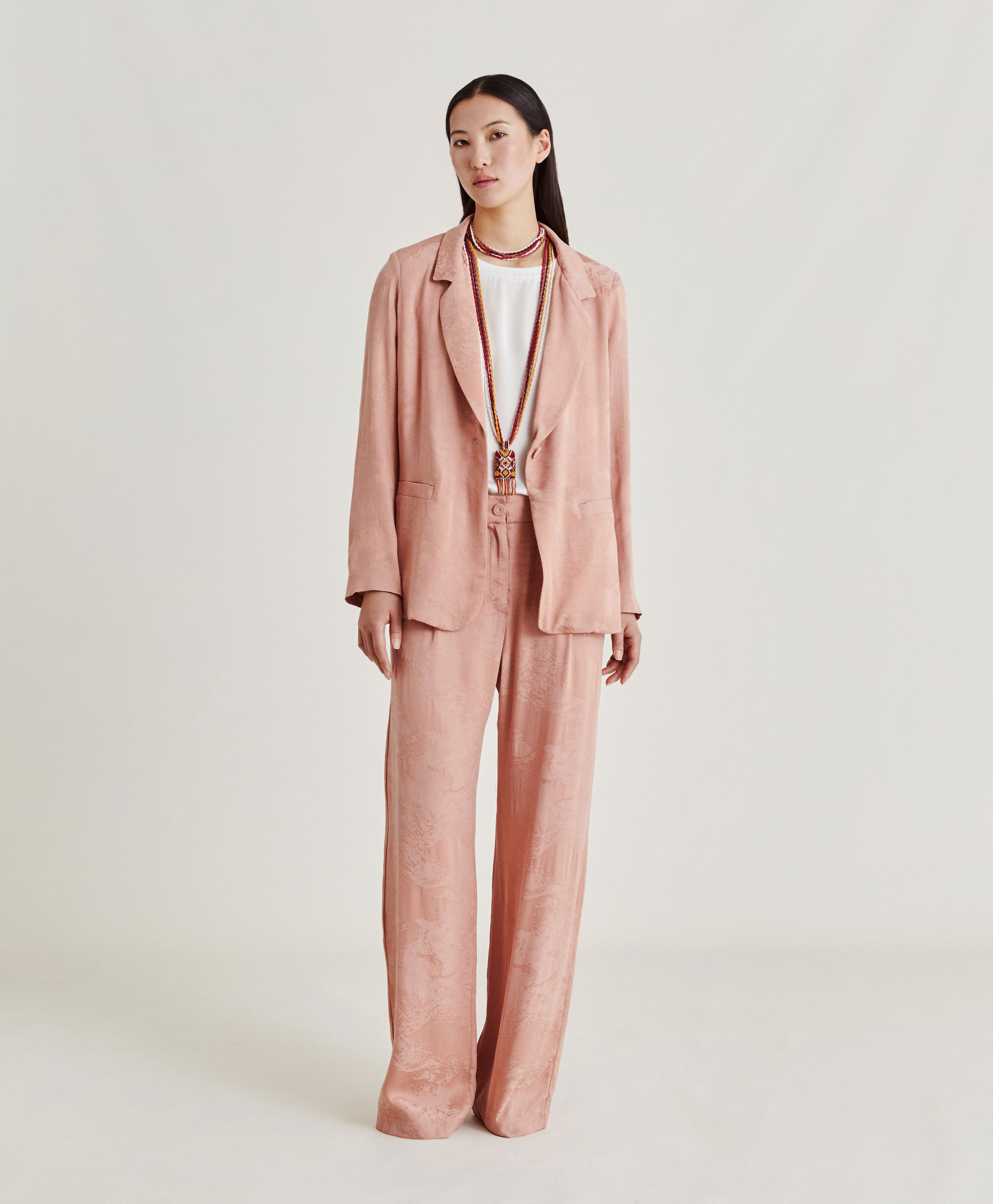 AUSTIN PANT IN SILK TWILL - PINK - Momonì