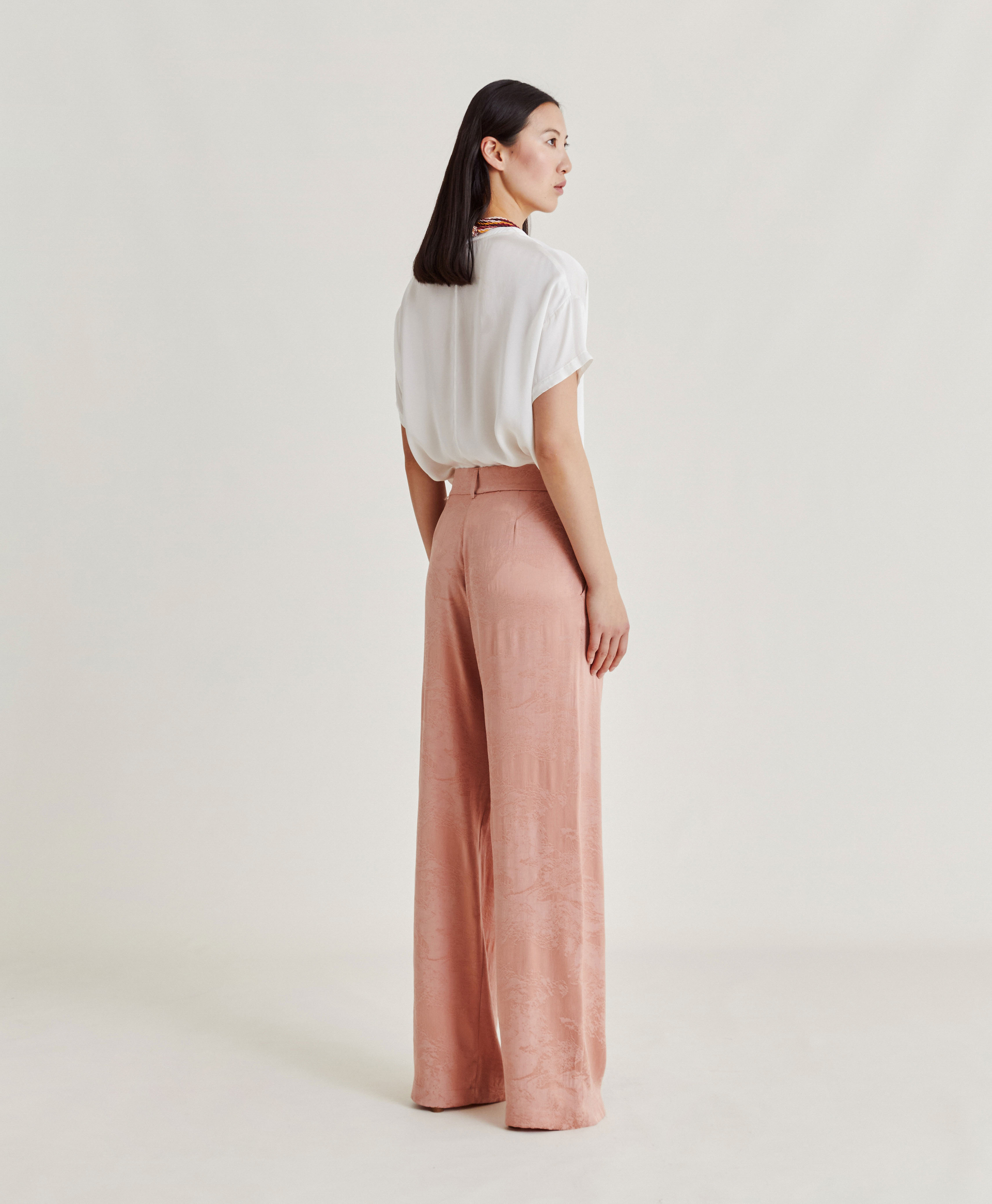 AUSTIN PANT IN SILK TWILL - PINK - Momonì