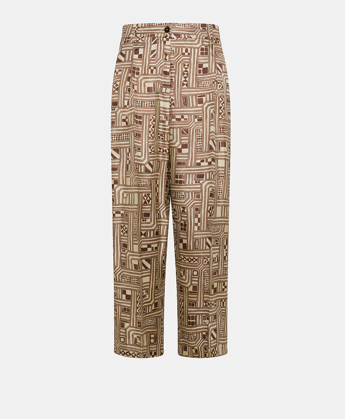 MAGNISI PANT IN SILK TWILL - BEIGE/TOBACCO - Momonì
