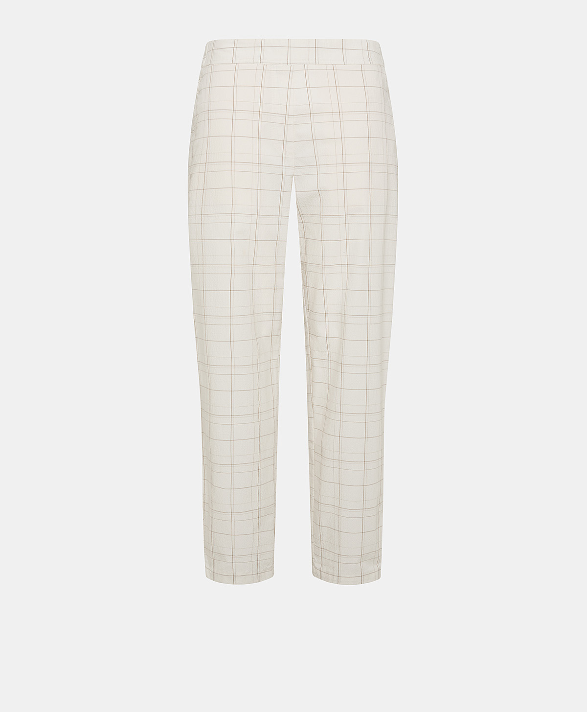 IDAHO PANT IN CHECK SEERSUCKER - CREAM/MUD - Momonì