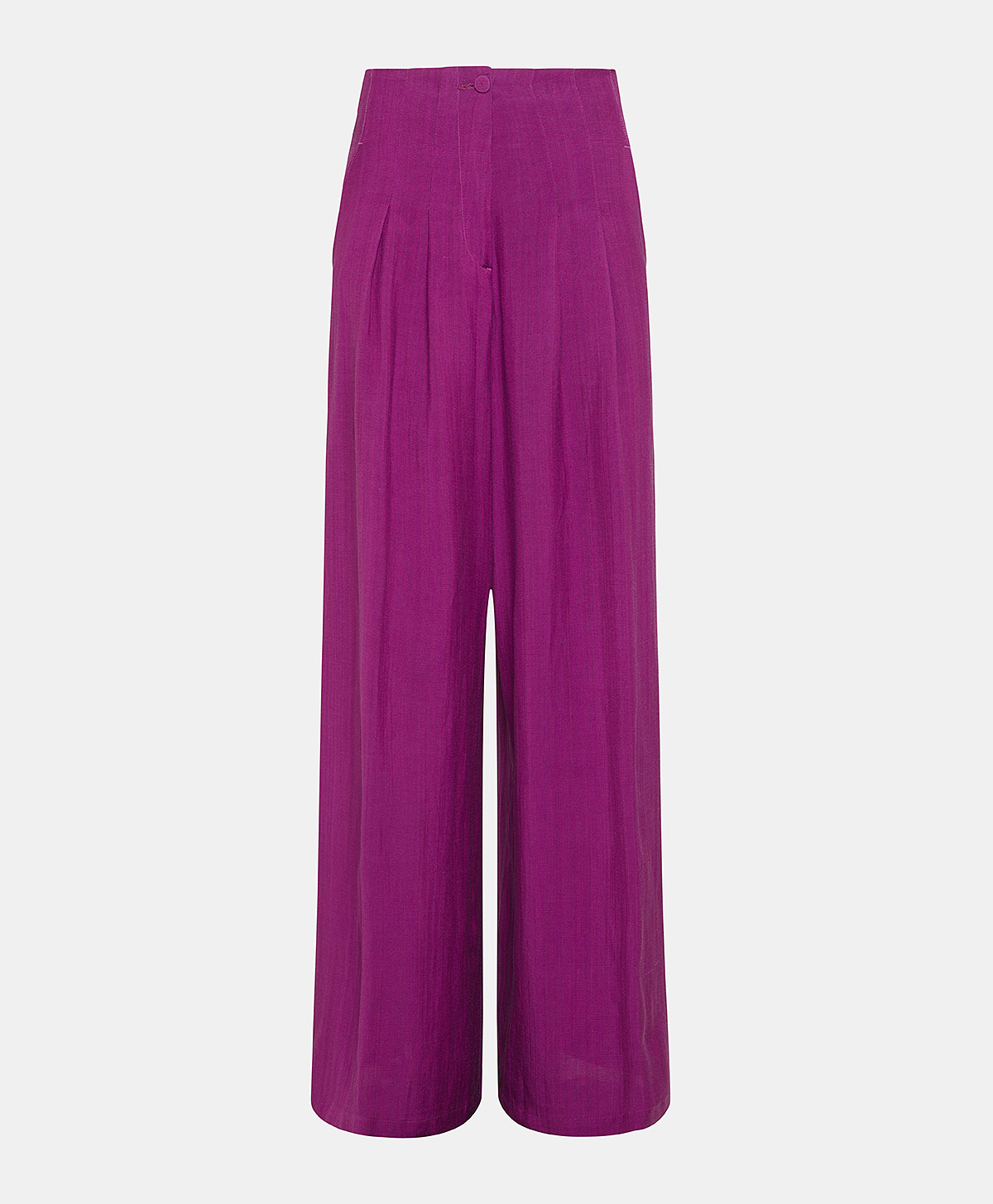 PANTALONI VIOLINA IN VISCOSA LINO ELEGANTE - CICLAMINO - Clothing - Momonì