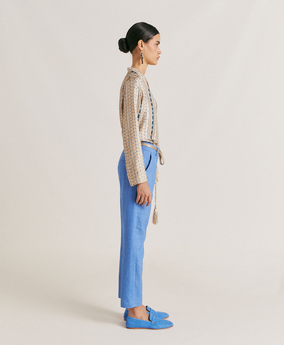 JOY PANT IN LIGHT DENIM - LIGHT BLUE - Momonì