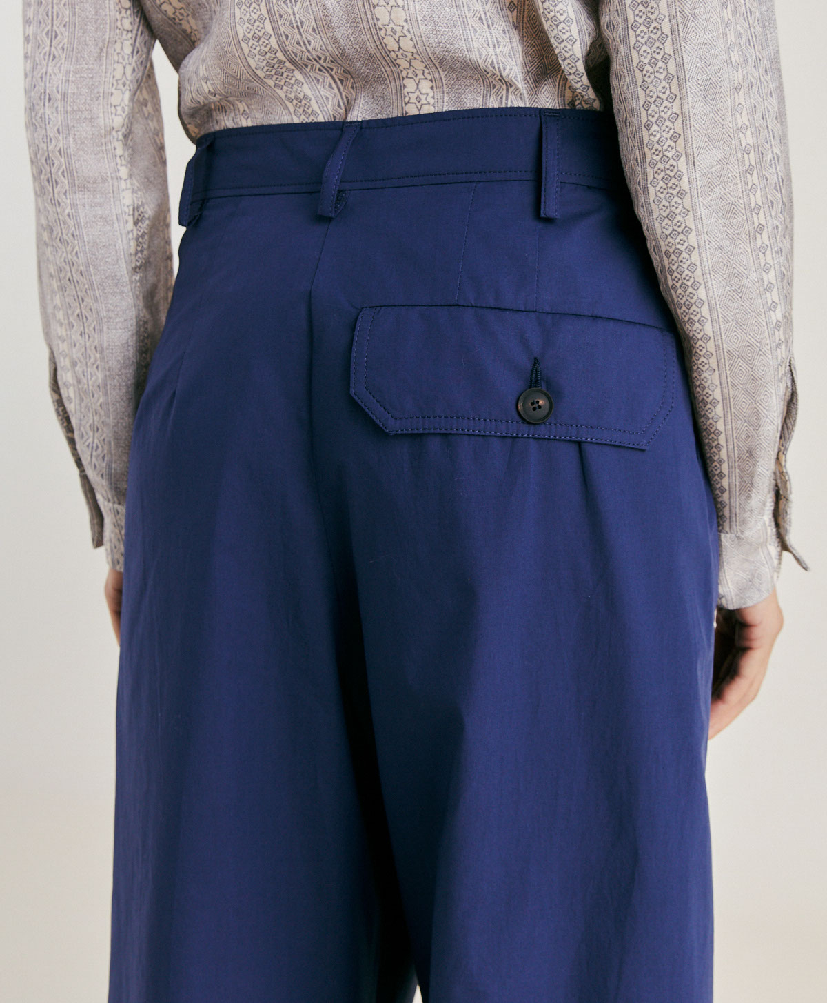 GRECALE PANT IN POPLIN - BLUE - Momonì