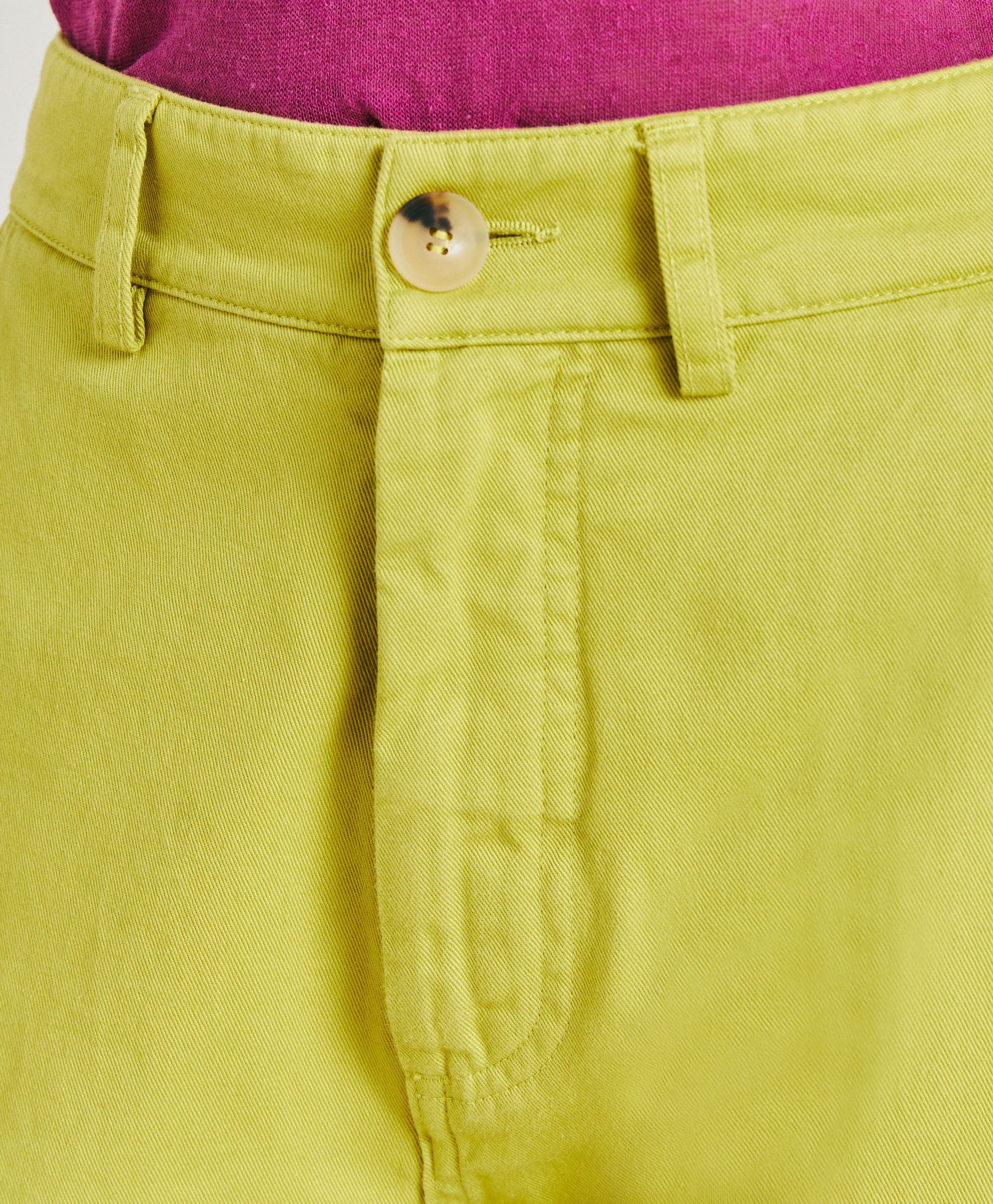 PANTALON FUCSIA BIS EN GABARDINE - VERT ACIDE - Momonì