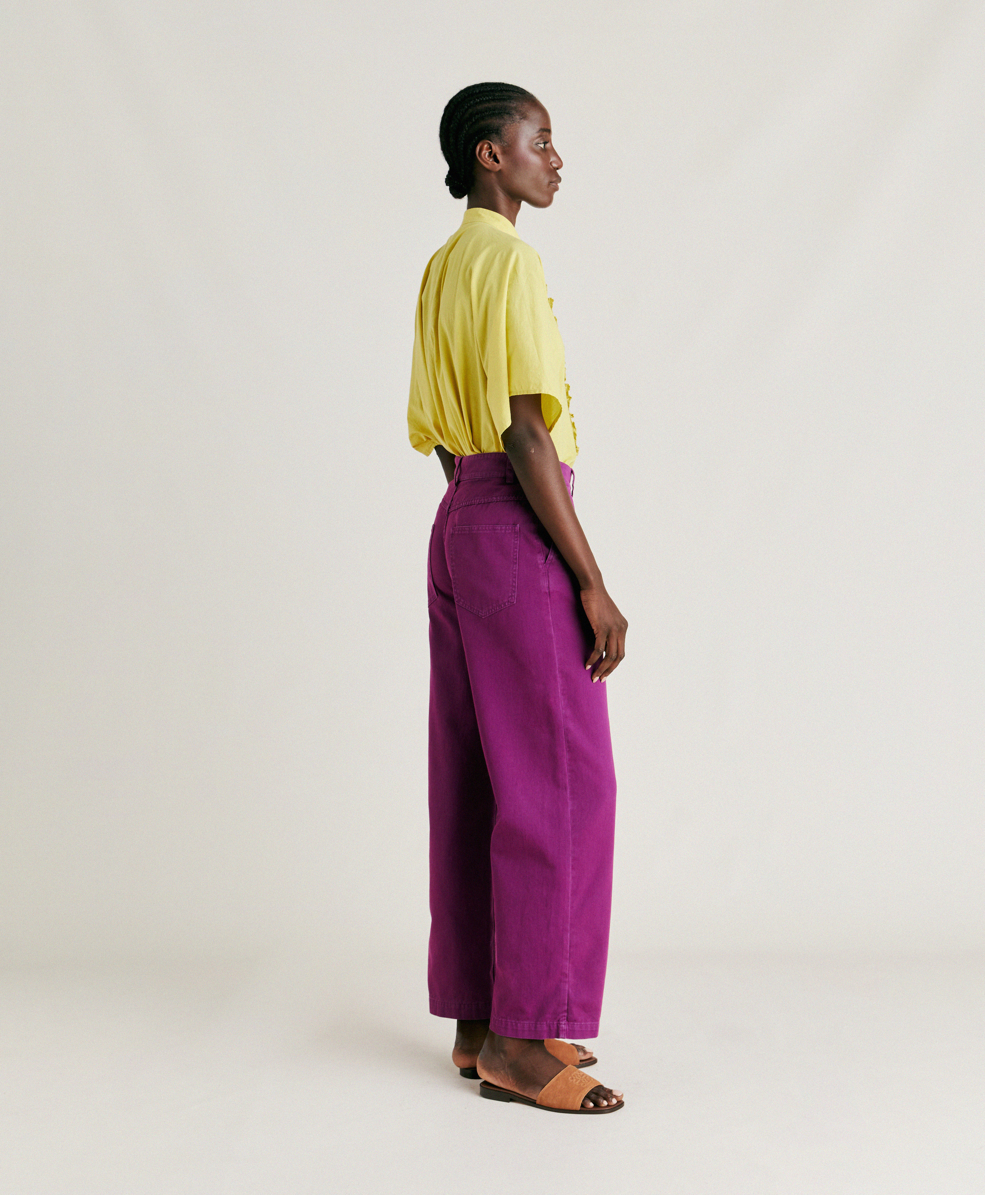 FUCSIA BIS PANT IN GABARDINE - CYCLAMEN - Momonì