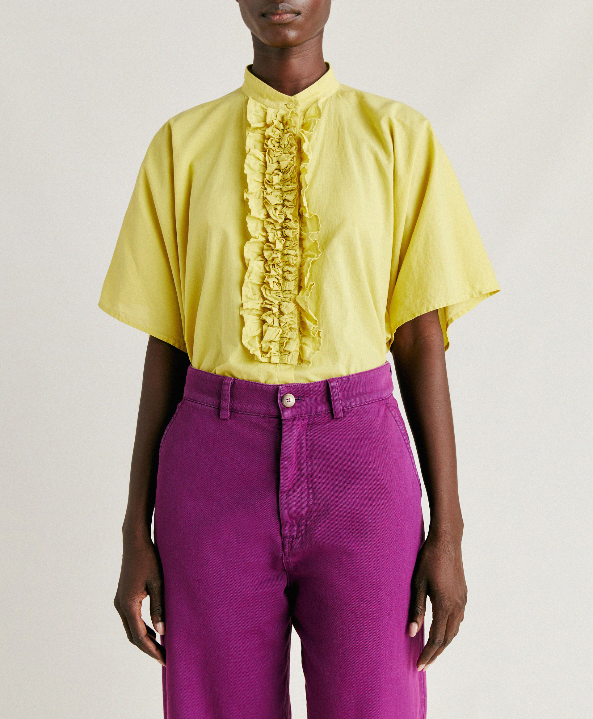 FUCSIA BIS PANT IN GABARDINE - CYCLAMEN - Momonì