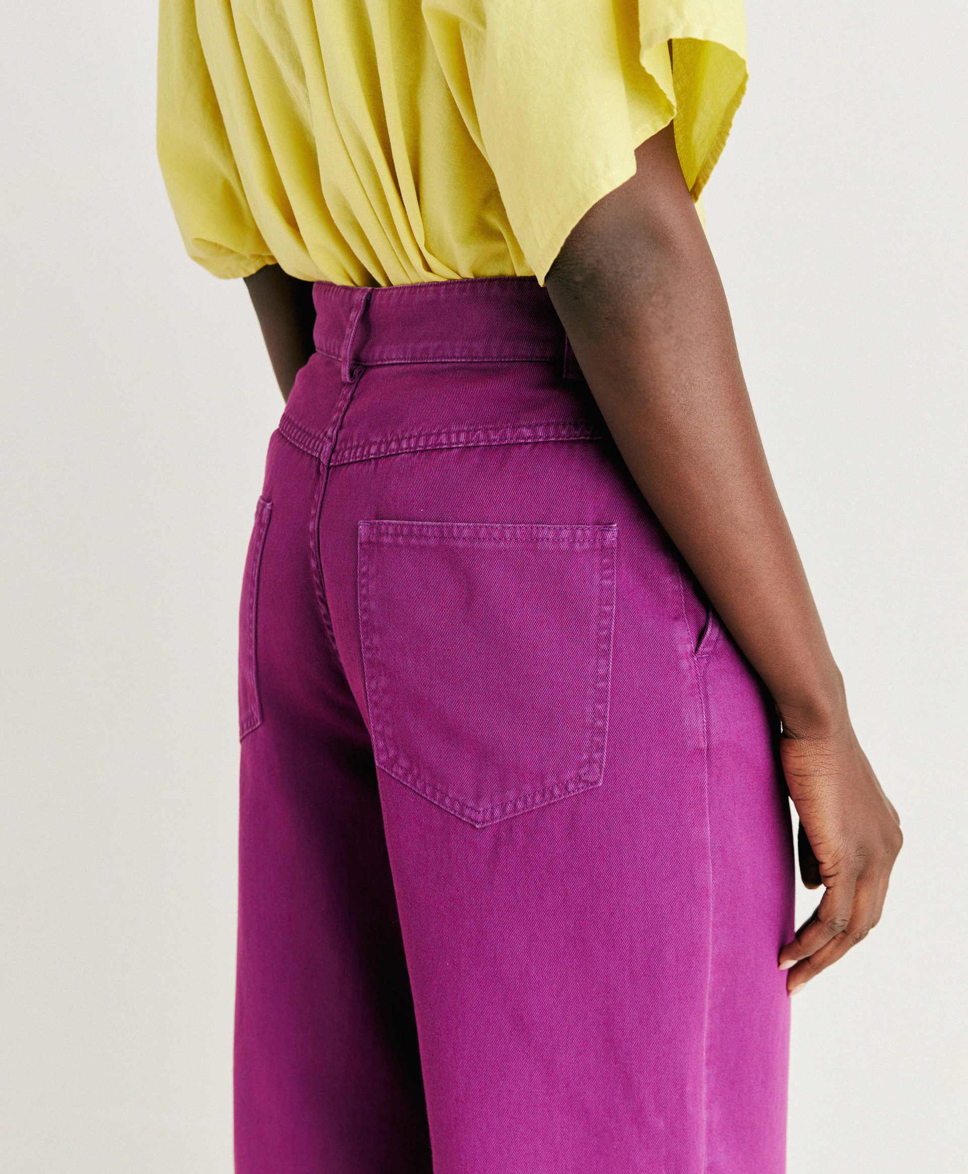 FUCSIA BIS PANT IN GABARDINE - CYCLAMEN - Momonì