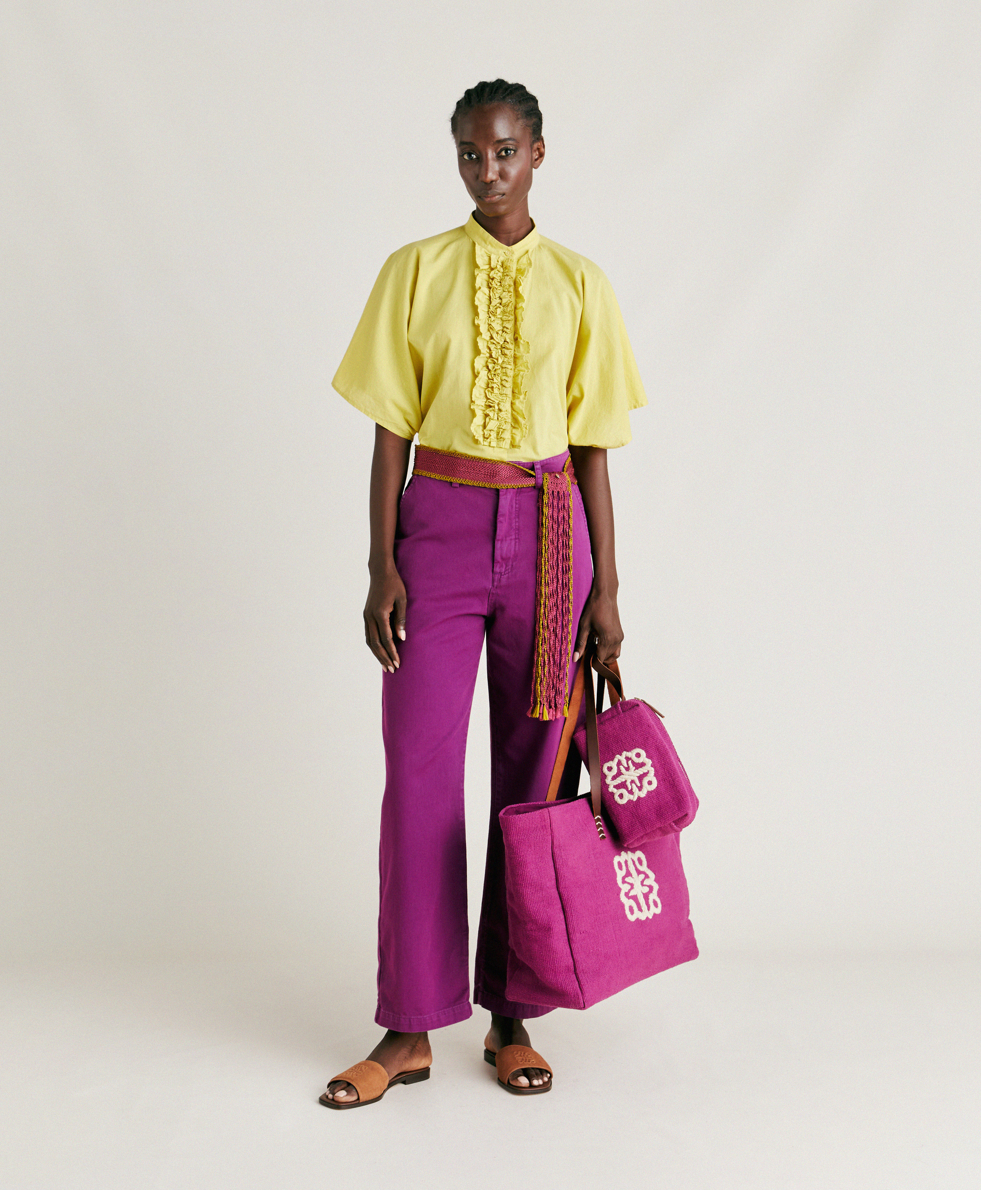 FUCSIA BIS PANT IN GABARDINE - CYCLAMEN - Momonì
