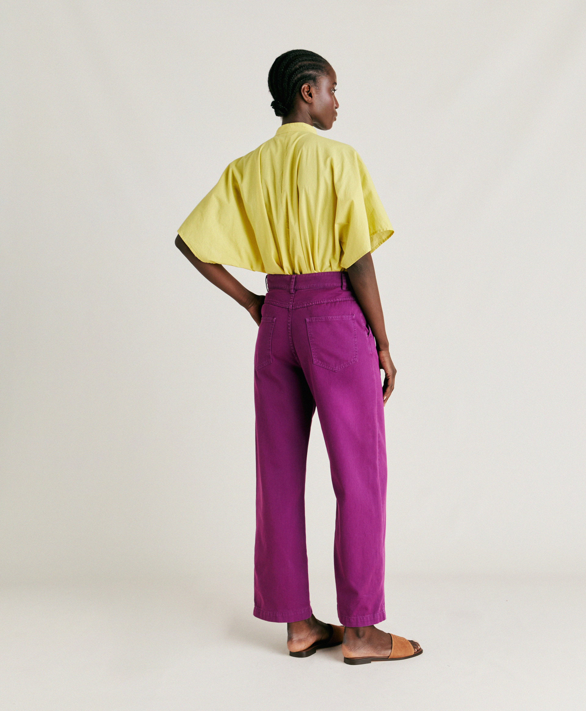 FUCSIA BIS PANT IN GABARDINE - CYCLAMEN - Momonì