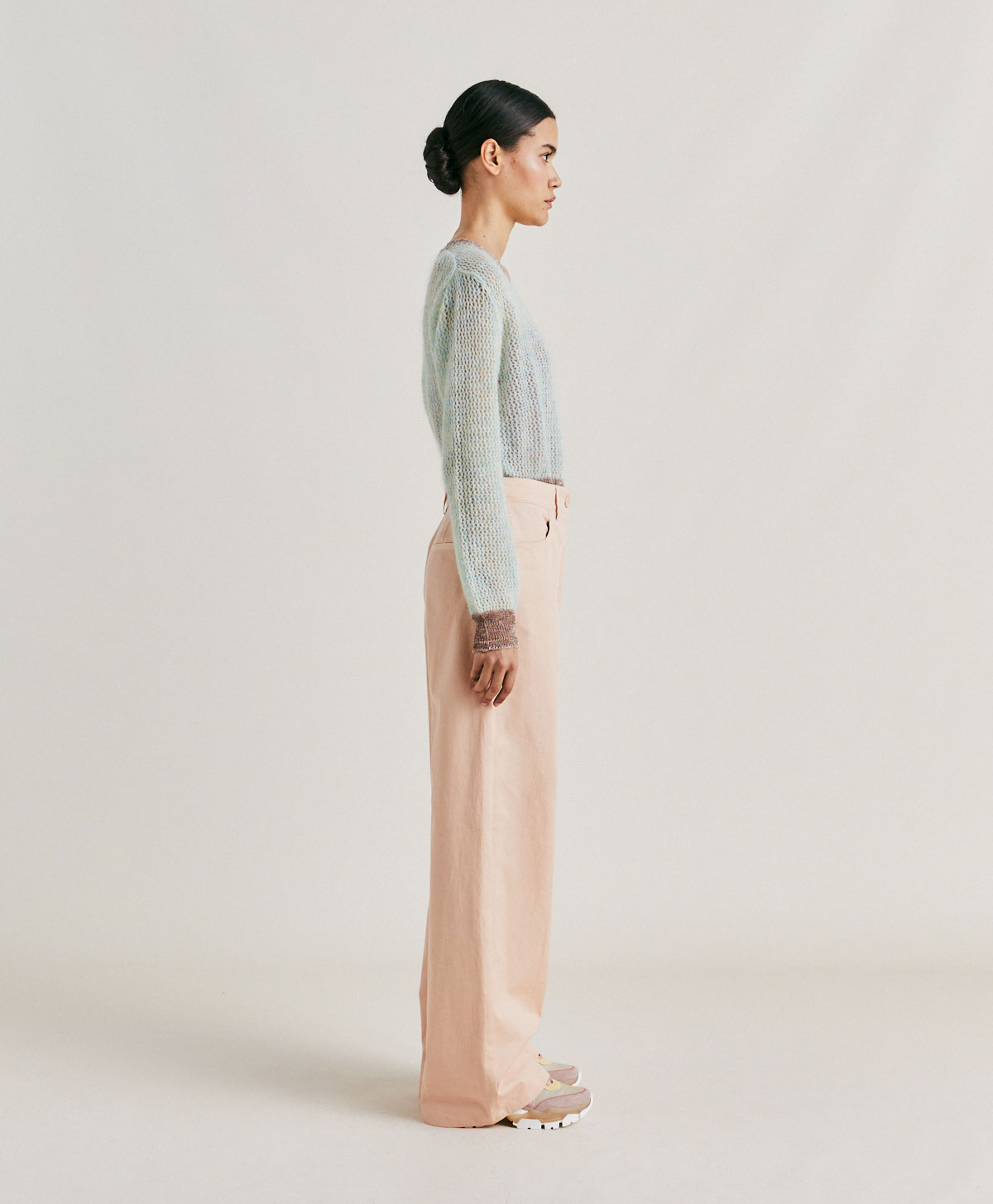 OLIVINA PANT IN STRETCH GABARDINE - BLOSSOM - Momonì