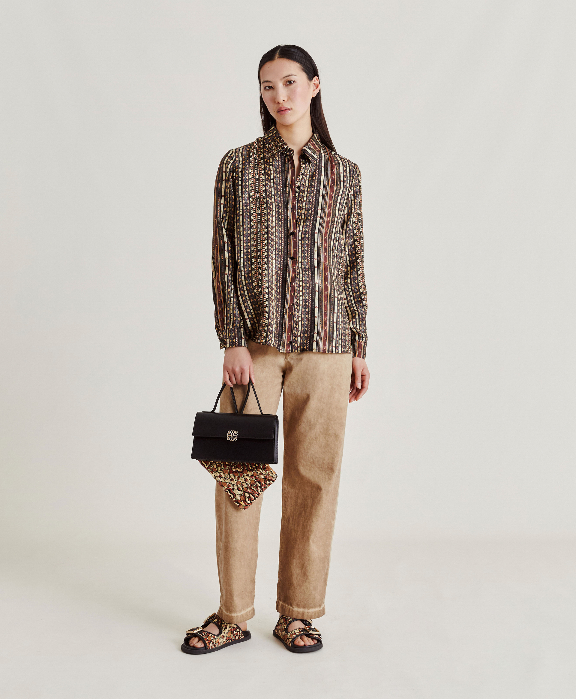 ARLES SHIRT IN SILK TWILL - MULTICOLOR BLACK - Momonì