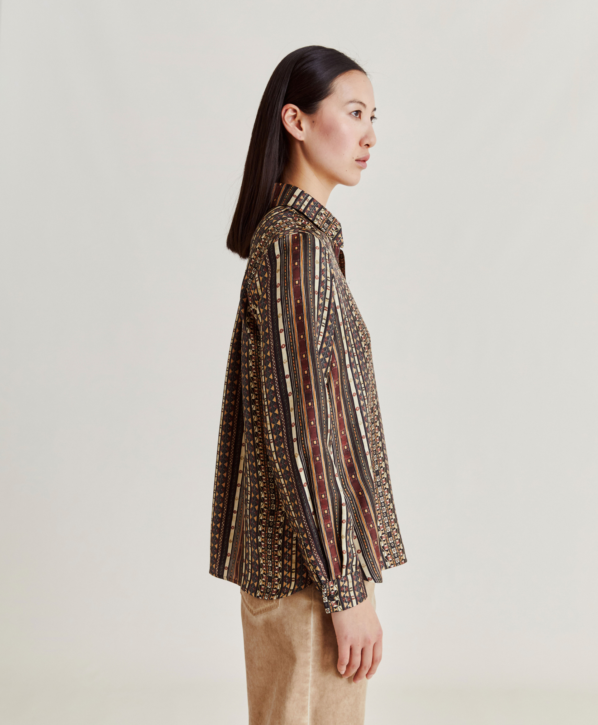 ARLES SHIRT IN SILK TWILL - MULTICOLOR BLACK - Momonì