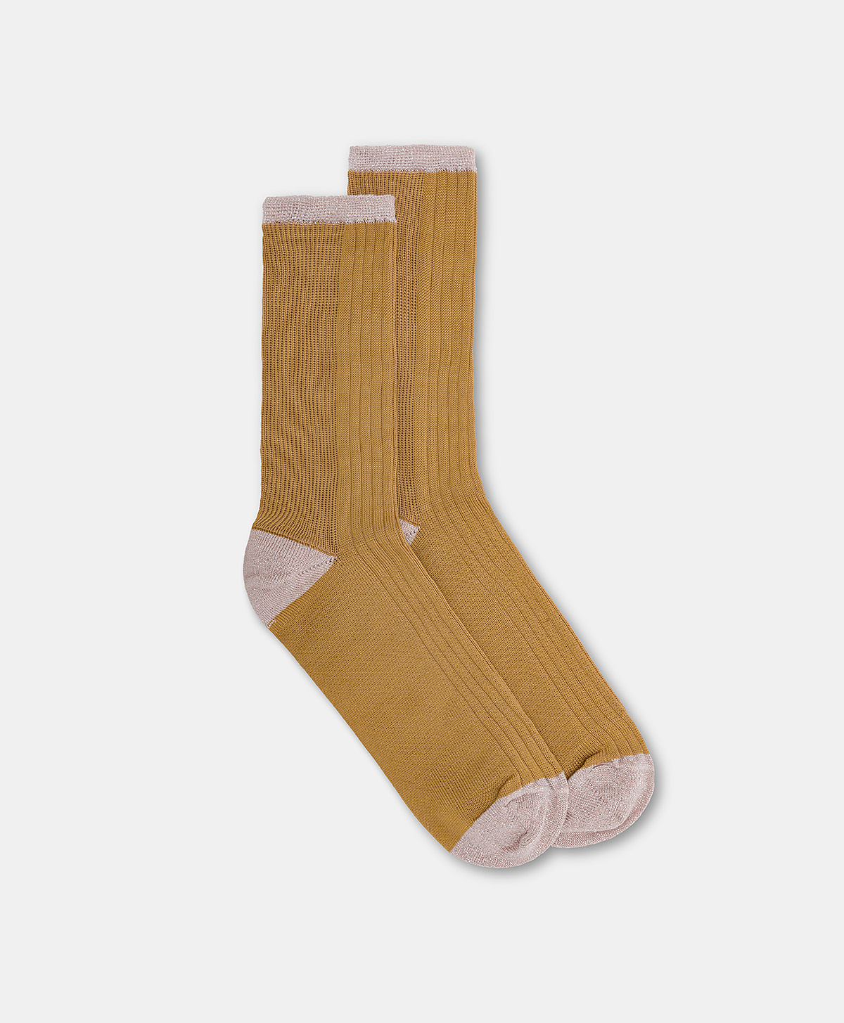 CHAUSSETTES FLAMENCO À CÔTES VANISÉ - TABAC - Momonì