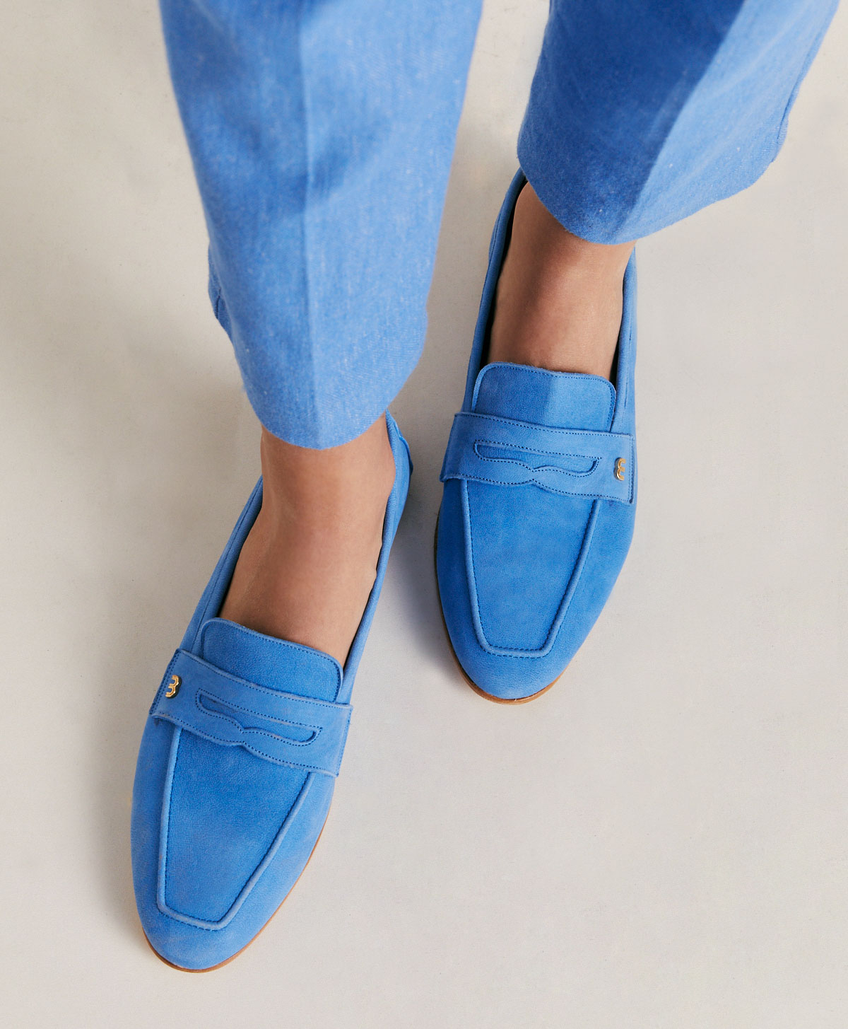 MOCASSINS MORESCA EN CUIR - BLEU - Shoes and accessories - Momonì