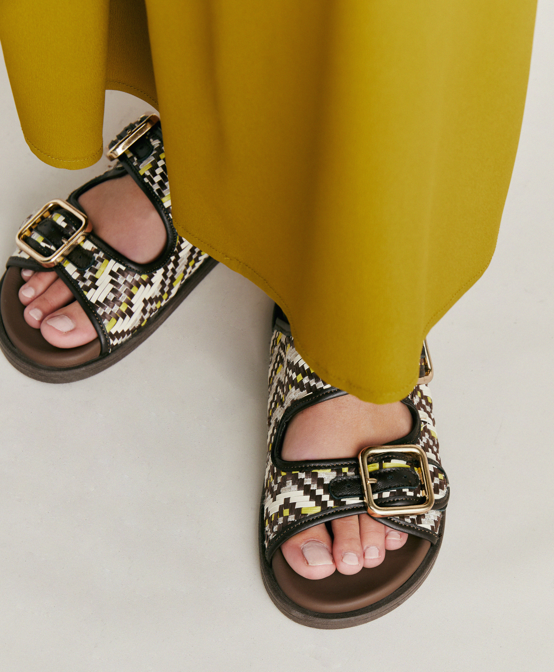 SANDALES CHAMORRO AVEC TRESSAGE - BRUN/MULTICOLORE - Shoes and accessories - Momonì