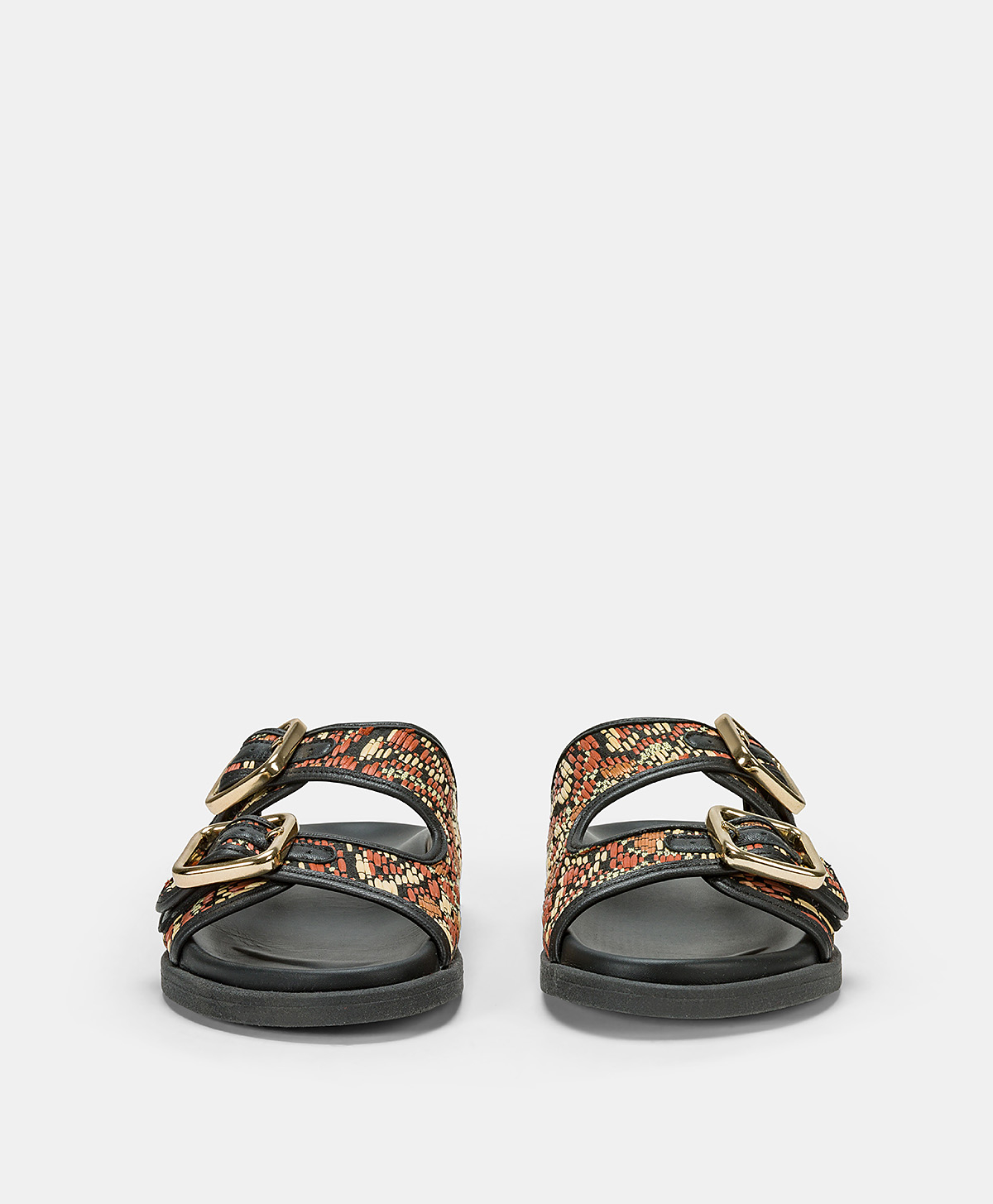 CHAMORRO SANDALS WITH WOVEN - MULTICOLOR BLACK - Momonì
