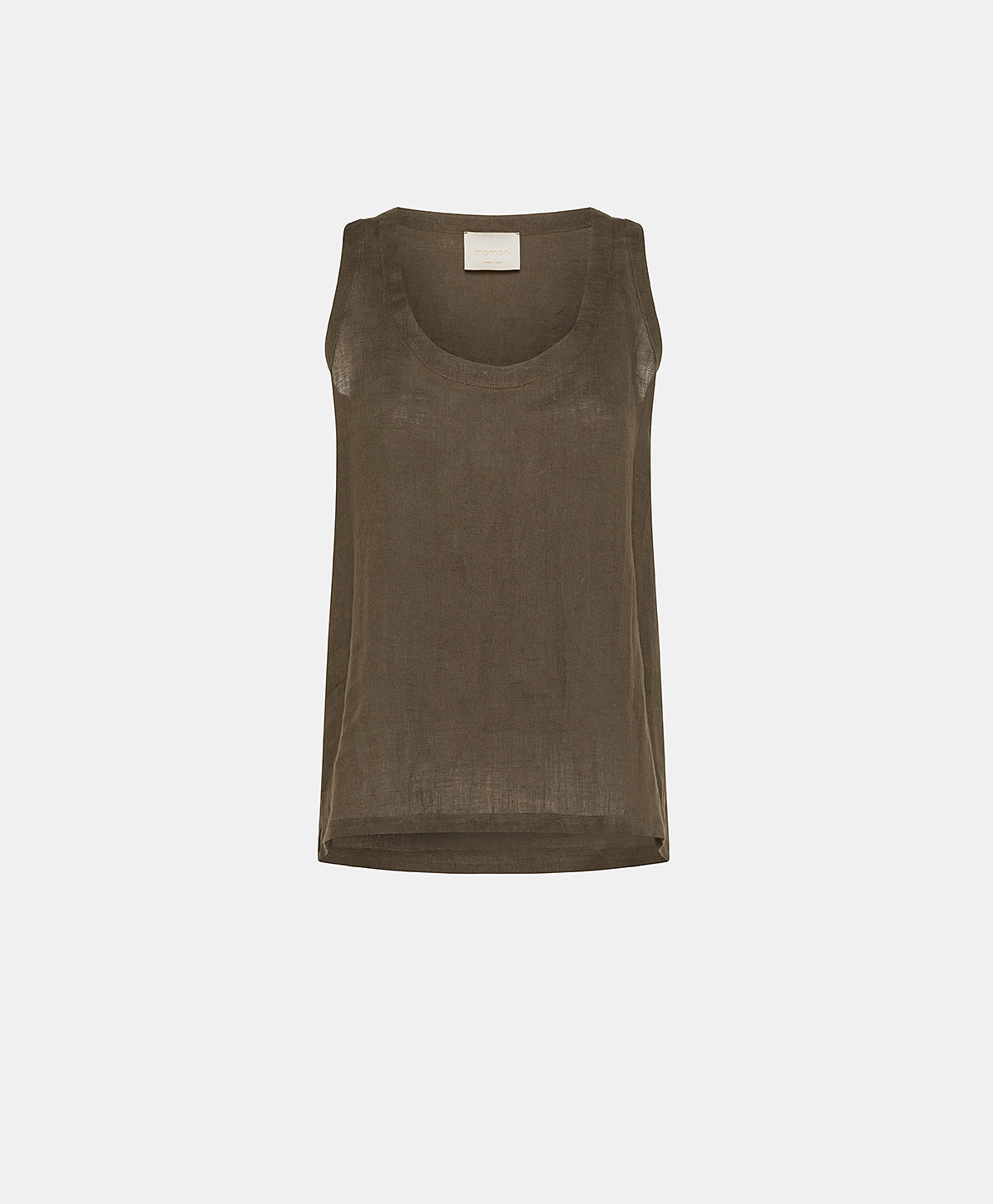 MOLA TOP IN LINEN - ARMY GREEN - Momonì