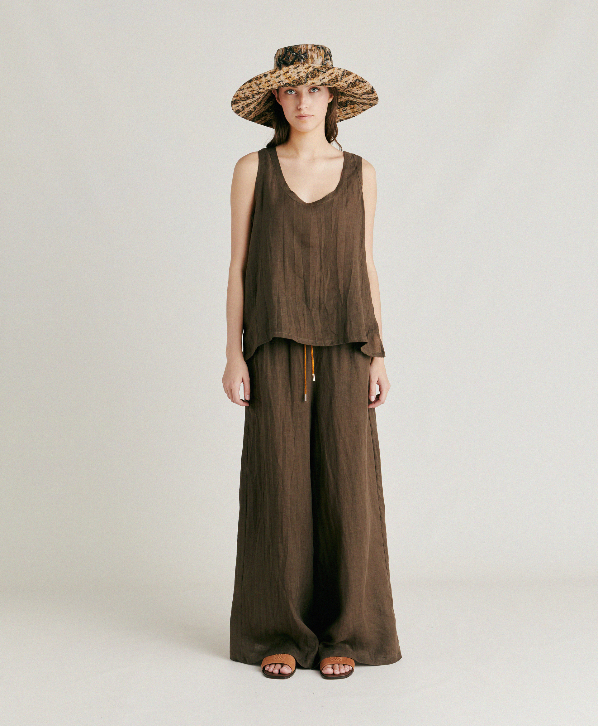 MOLA TOP IN LINEN - ARMY GREEN - Momonì