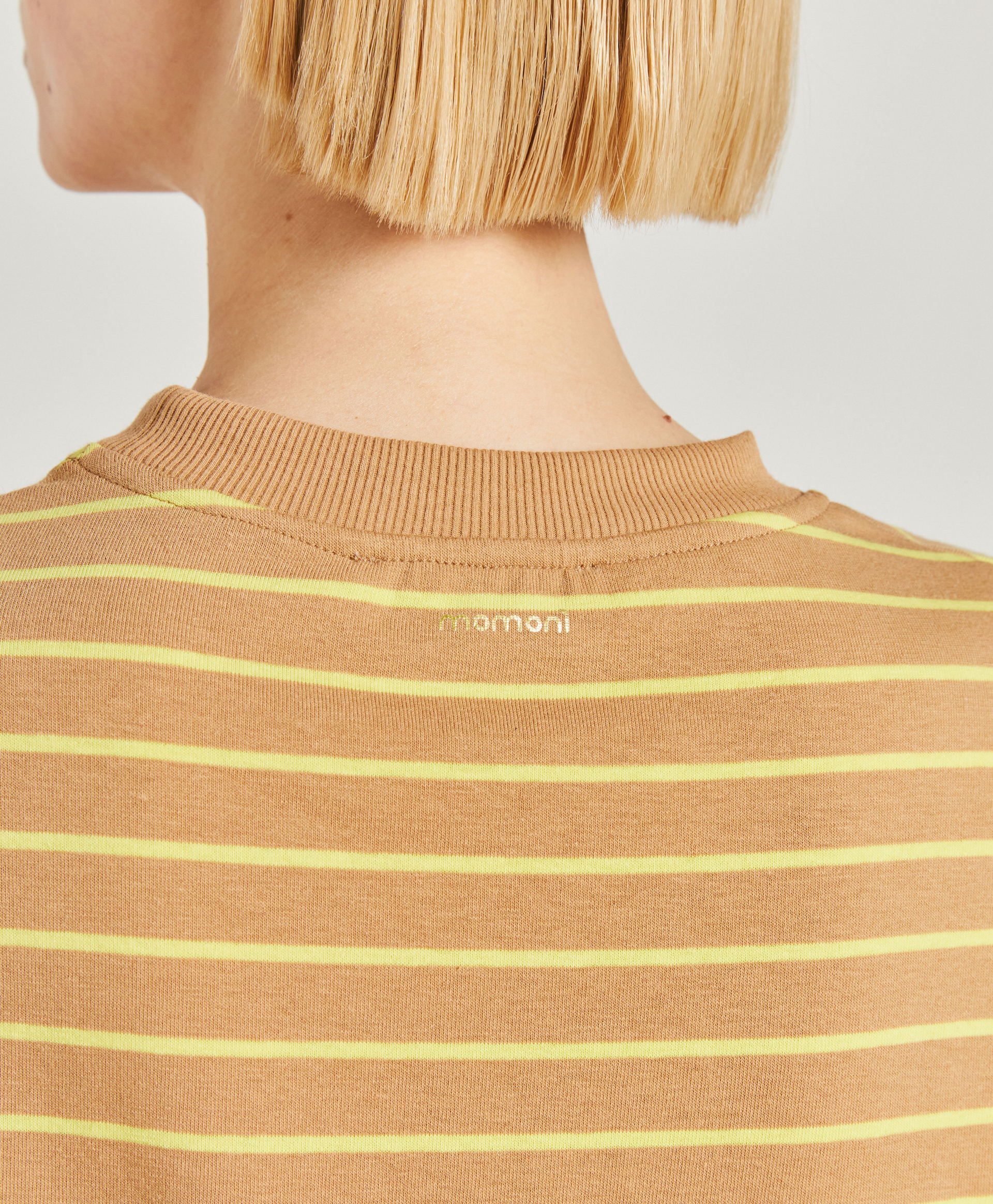 LOTTIE TSHIRT IN STRIPED JERSEY - CAMEL/YELLOW - Momonì