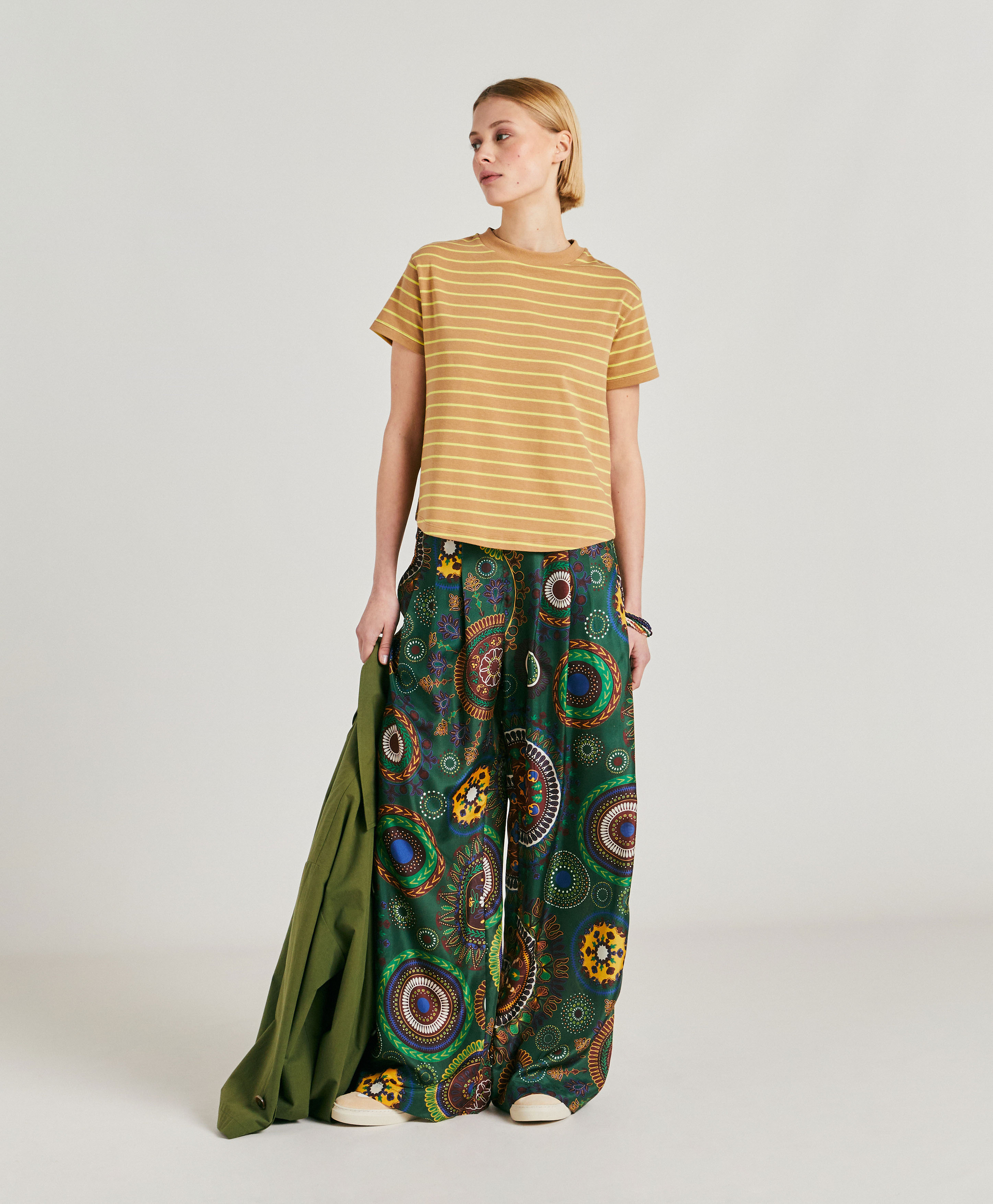 LOTTIE TSHIRT IN STRIPED JERSEY - CAMEL/YELLOW - Momonì