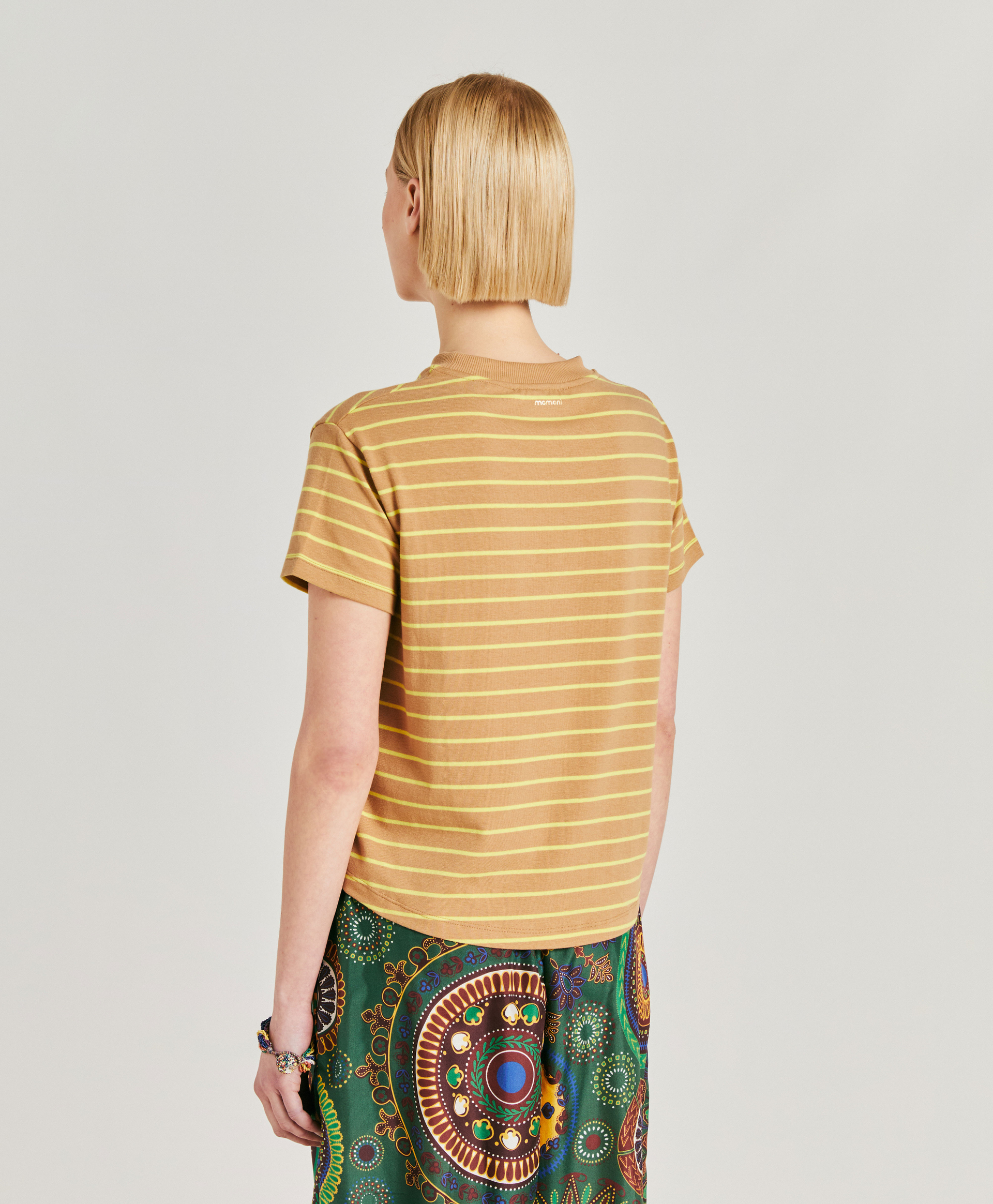 LOTTIE TSHIRT IN STRIPED JERSEY - CAMEL/YELLOW - Momonì