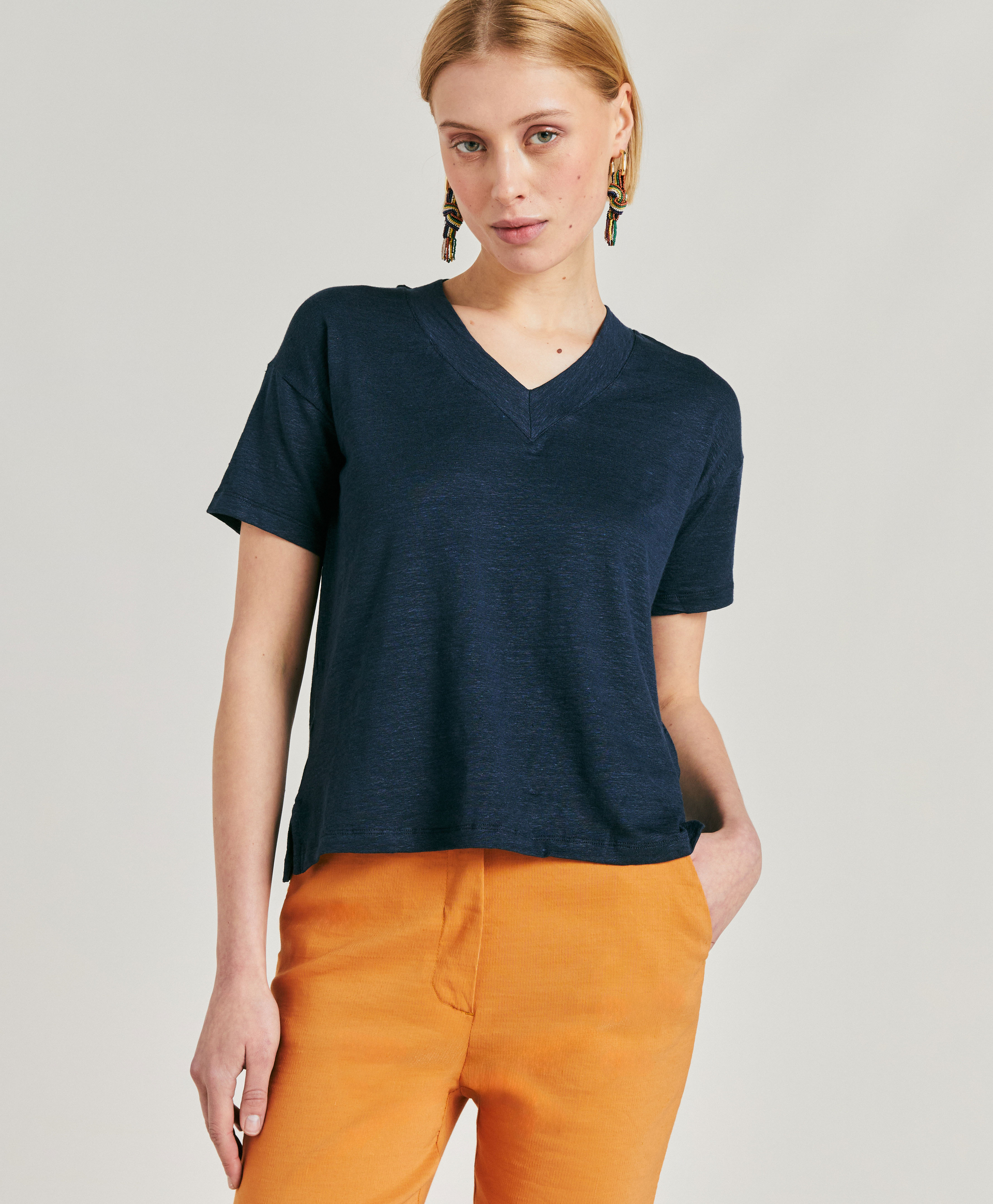 TSHIRT NANCY EN JERSEY LIN - BLEU NUIT - Momonì
