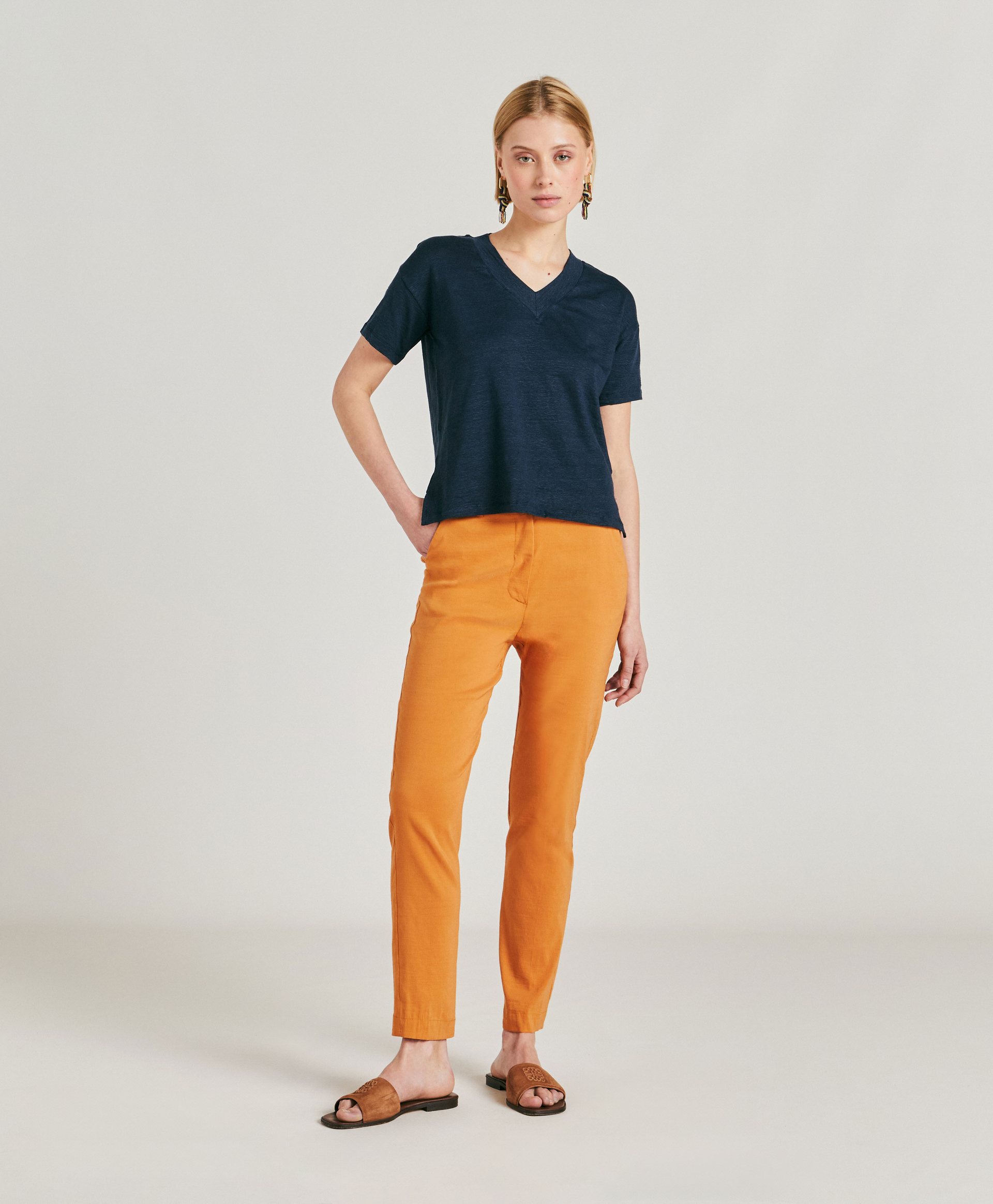 TSHIRT NANCY EN JERSEY LIN - BLEU NUIT - Momonì