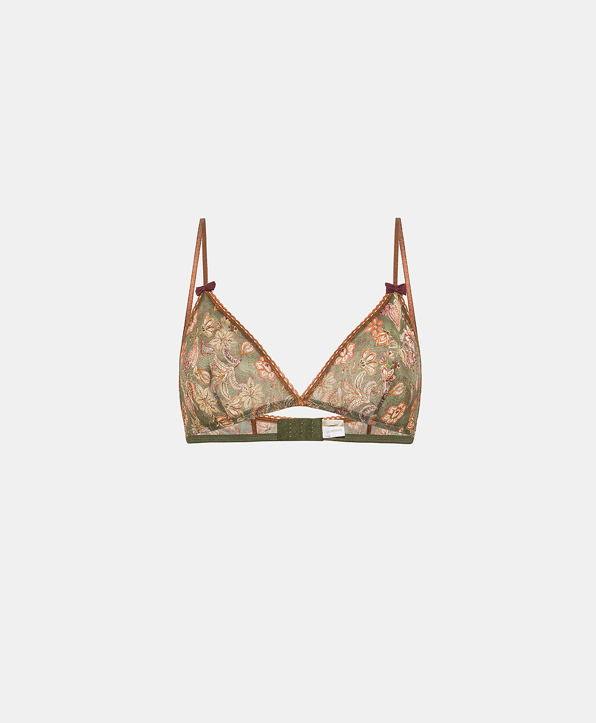 AMETHIST BRA IN PRINTED NYLON - ARMY GREEN MULTICOLOUR - Momonì