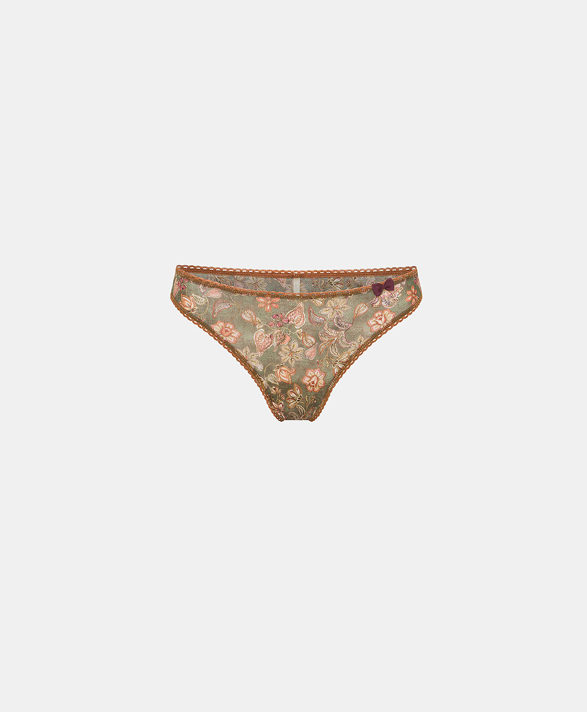 ARCA SLIP IN PRINTED NYLON - ARMY GREEN MULTICOLOUR - Underwear - Momonì