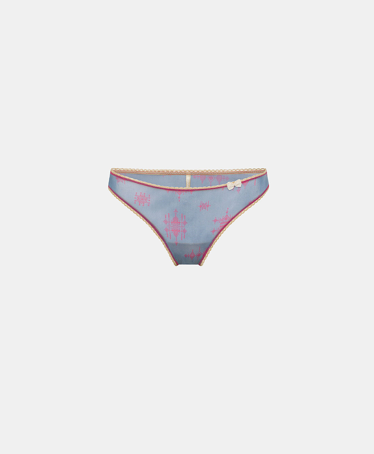 ARCA SLIP IN PRINTED NYLON - CORNFLOWER BLUE/FUCHSIA - Underwear - Momonì