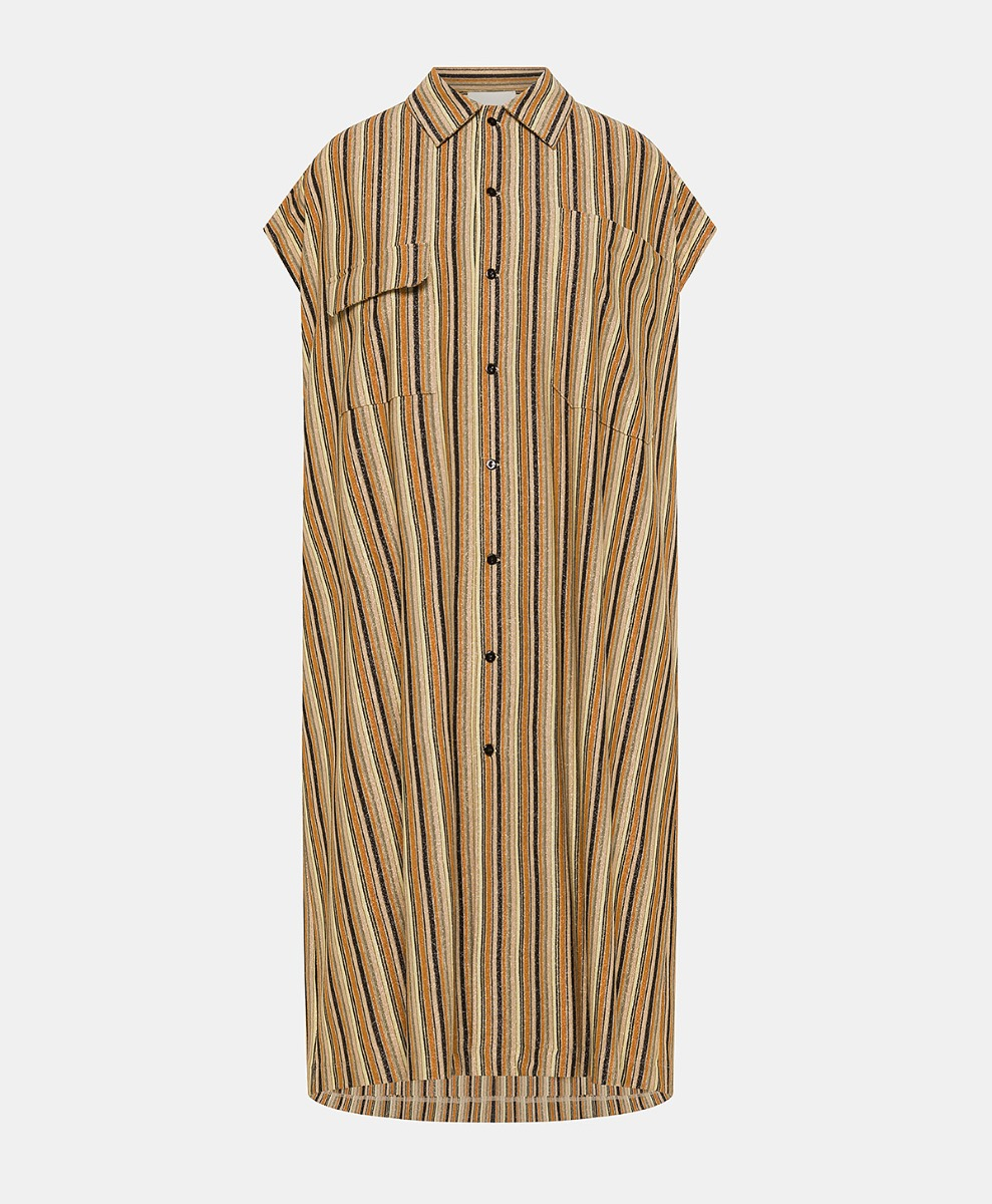 ROBE COLORADO EN JERSEY LUREX À RAYURES - ROUILLE MULTICOLORE - Momonì