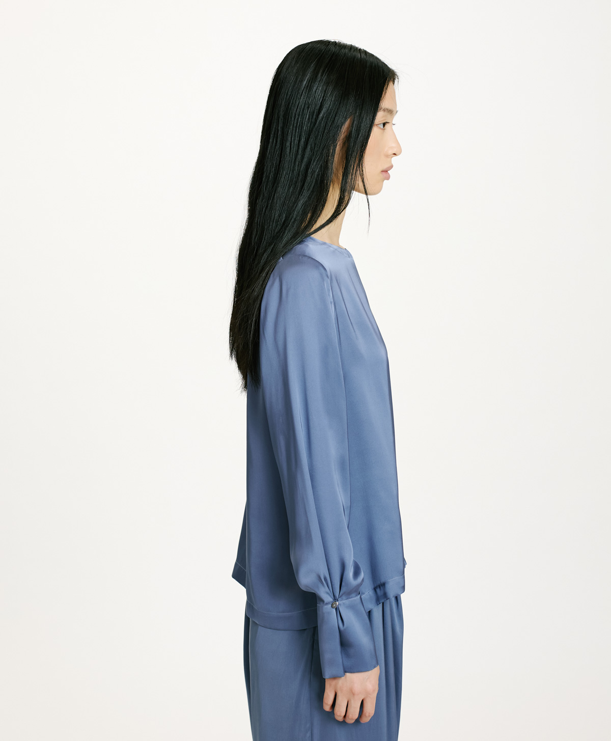 BLOUSE KENTA EN SOIE LAVÉE - PAPIER SUCRE - Momonì