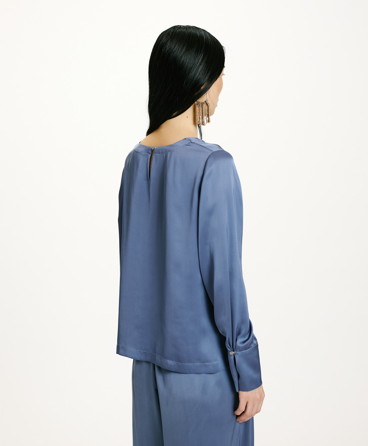 BLOUSE KENTA EN SOIE LAVÉE - PAPIER SUCRE - Momonì