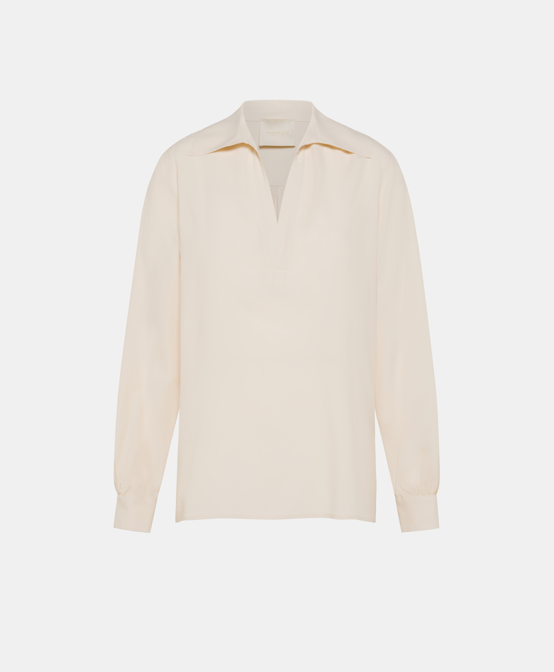 SUE BLOUSE IN SOLID COLOUR ACETATE/SILK - CREAM - Clothing - Momonì