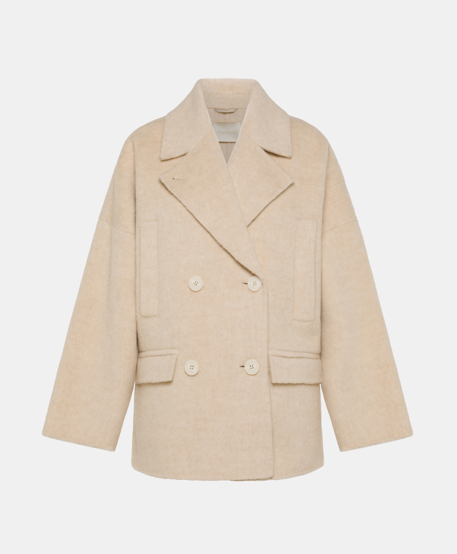 ICHIKA BIS COAT IN DOUBLEFACE WOOL/ALPACA - BEIGE - Clothing - Momonì