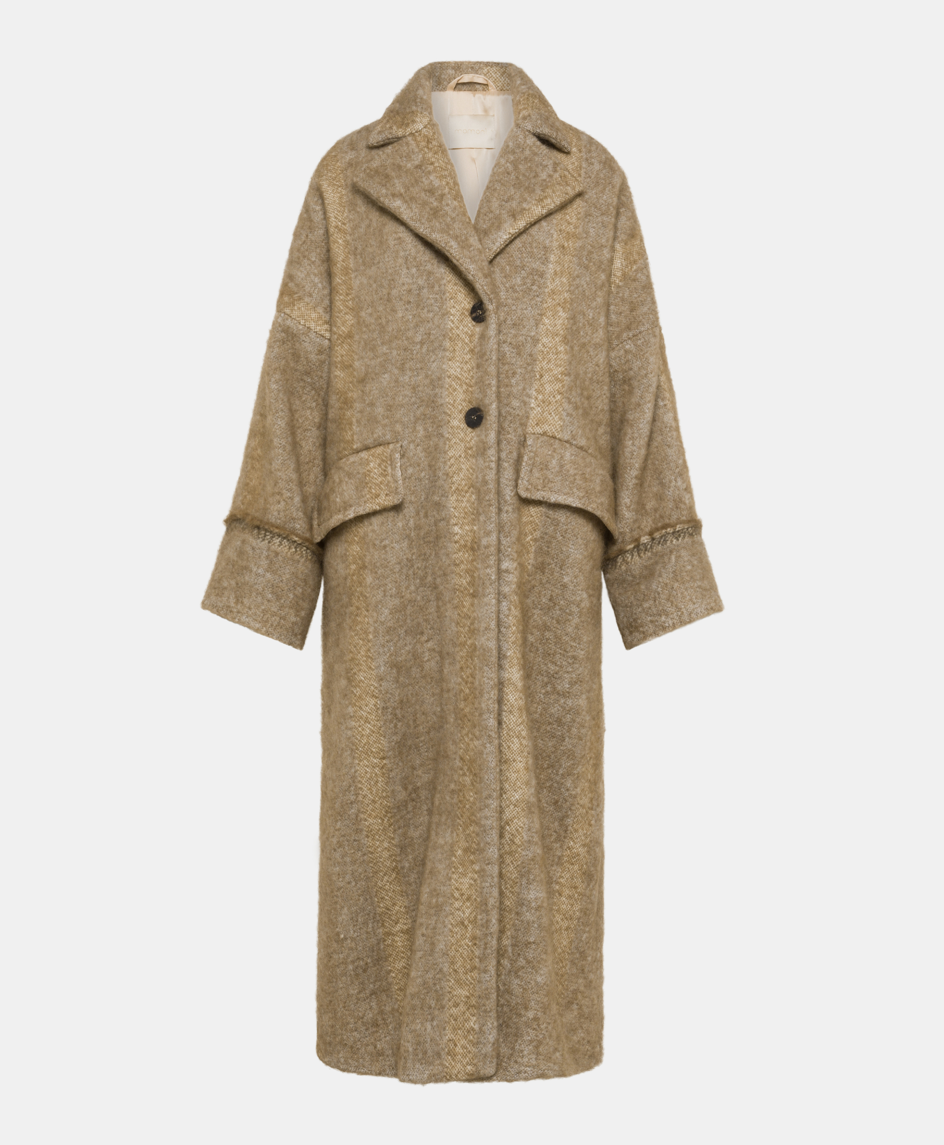 CAPPOTTO SHIRUKO IN PANNO LANA ALPACA GARZATO-BEIGE - Clothing - Momonì