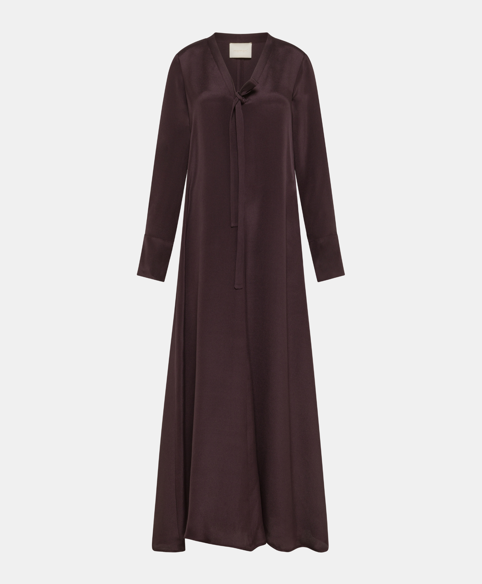 TAIKI DRESS IN CREPE SILK BLEND - PRUNE - Clothing - Momonì