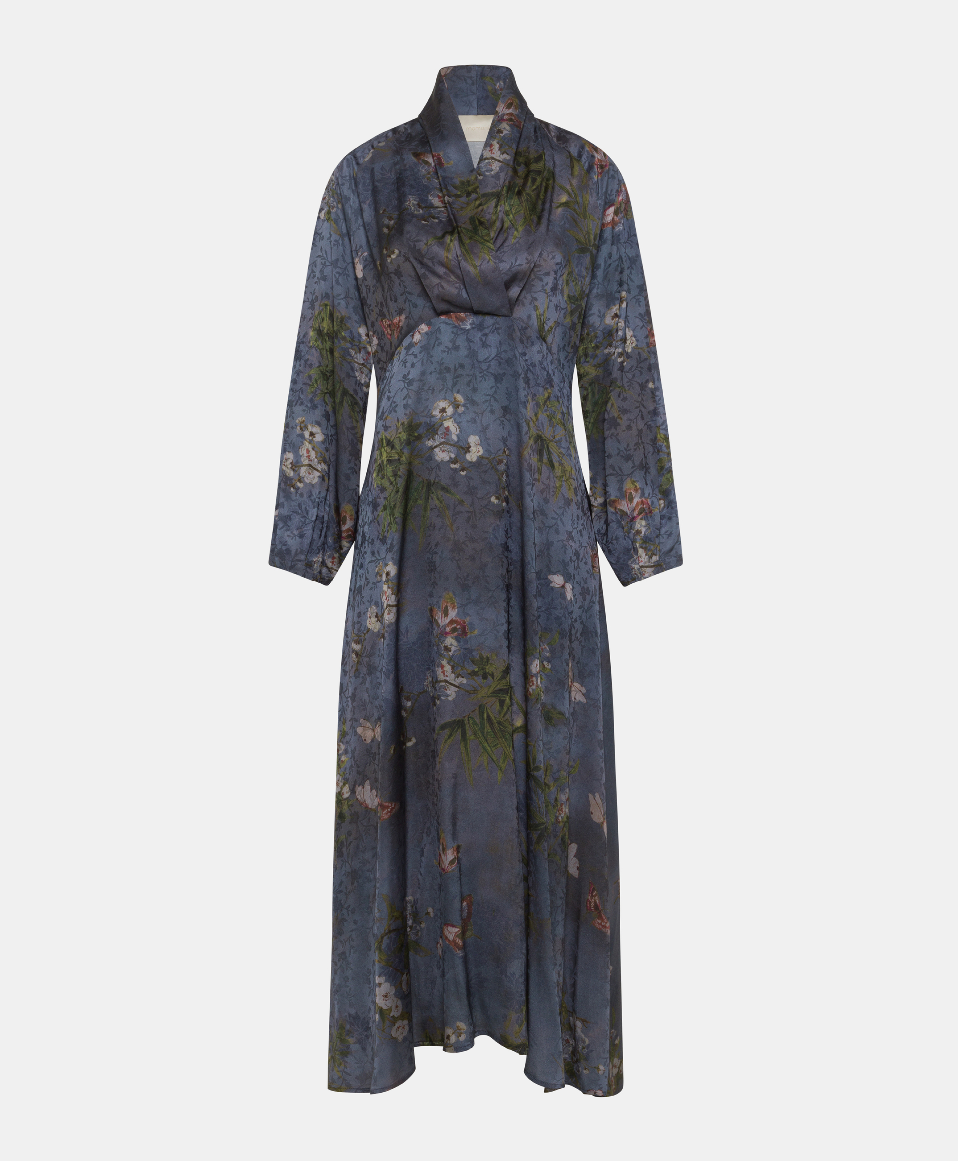 NAORA DRESS IN PRINTED JACQUARD VISCOSE - MULTICOLOR DUSTY GREY - Clothing - Momonì