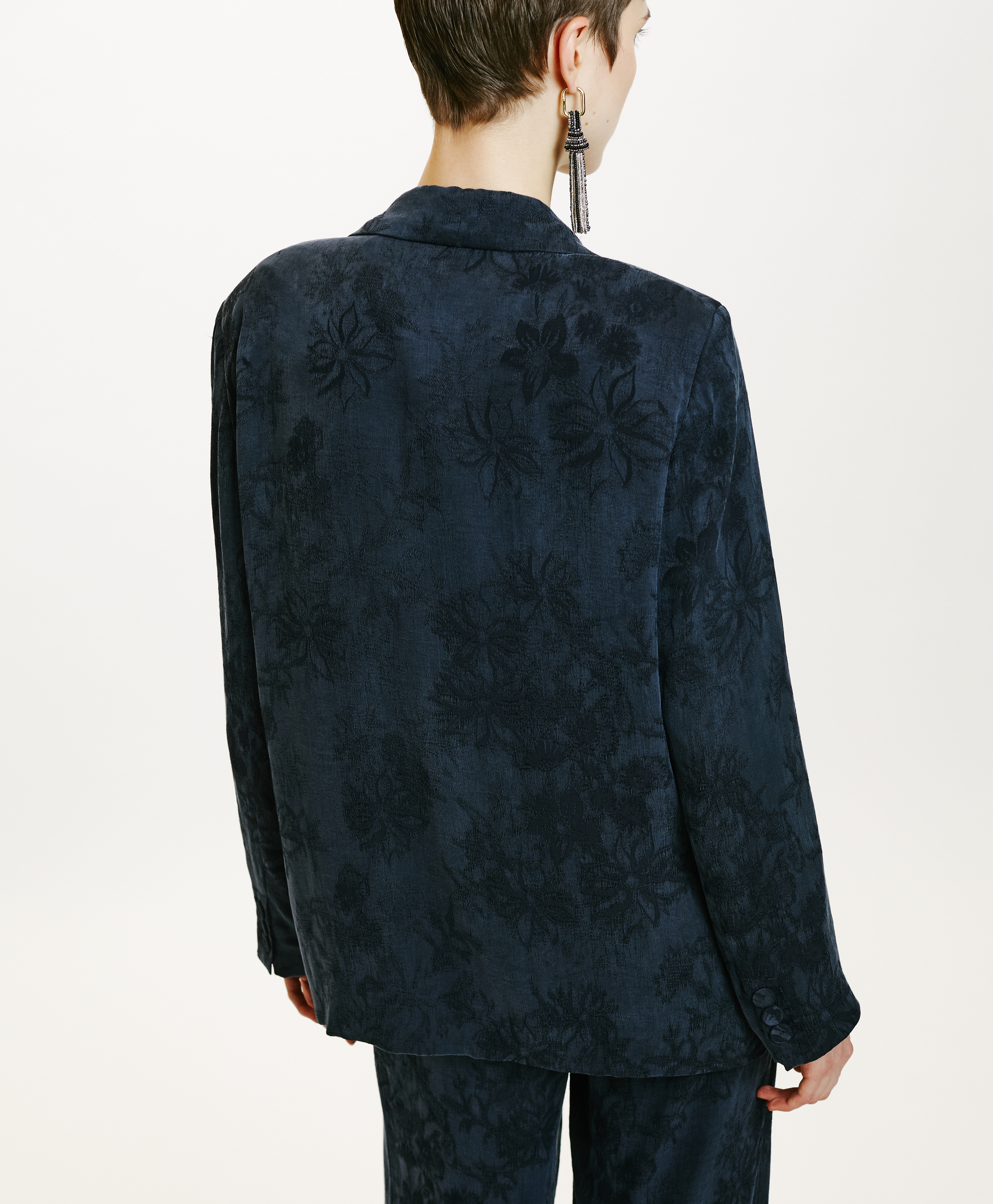 NAGOYA JACKET IN JACAQUARD LYOCELL VISCOSDE - INDIGO - Momonì