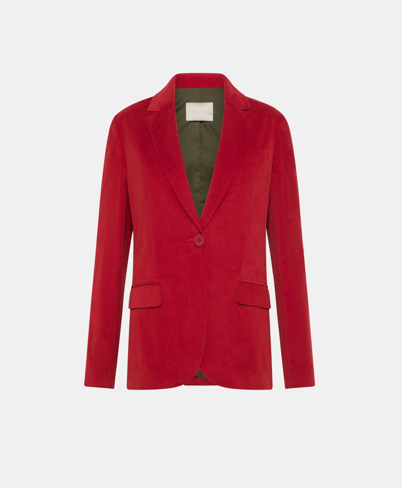 HAKAMA JACKET IN STRETCH NEEDLECORD - CARMINIO RED - Momonì