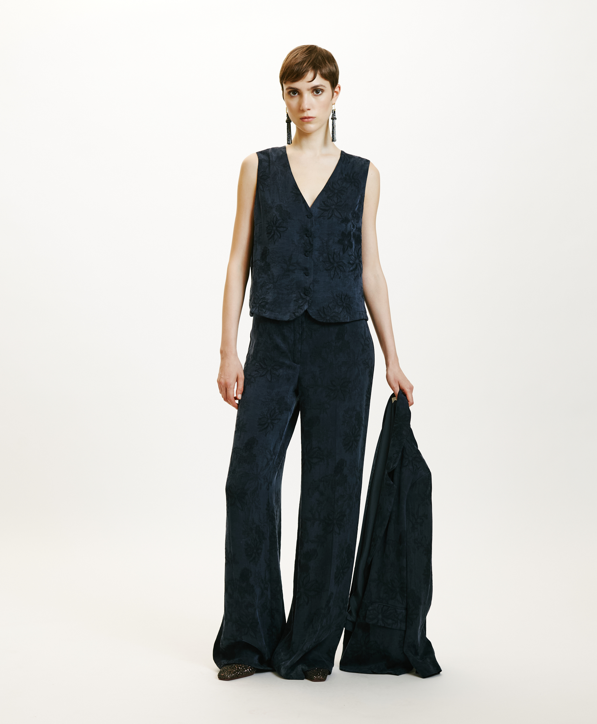 SABI IN JACQUARD LYOCELL VISCOSE - INDIGO - Momonì