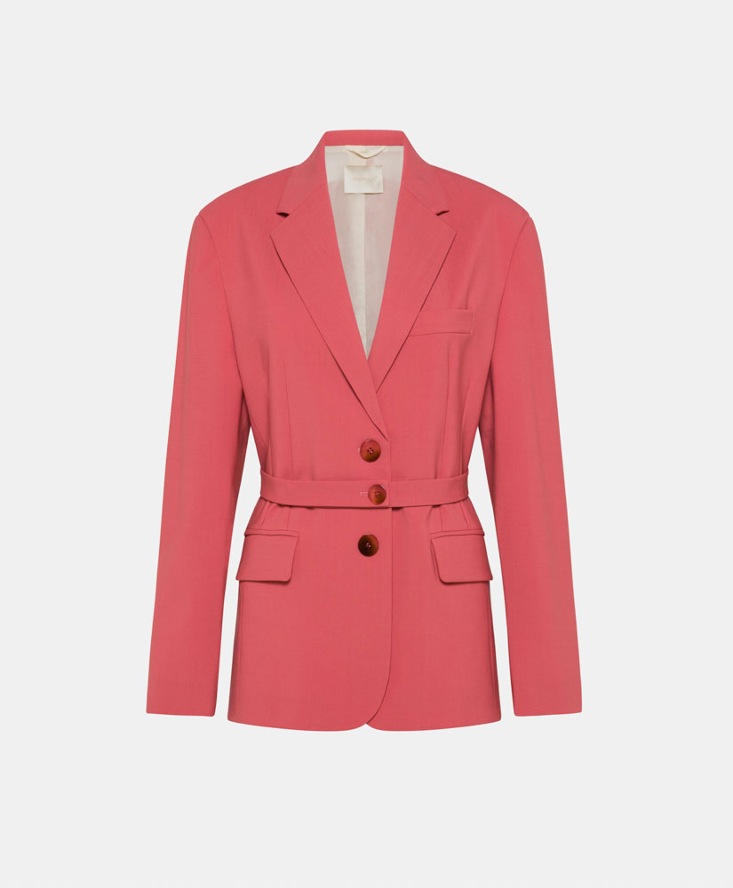 REN JACKET IN BI-STRETCH COOL WOOL - CORAL - Momonì