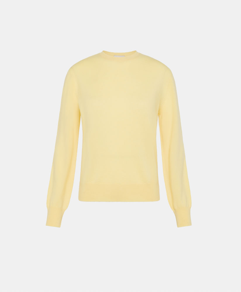 TRICOT WASHI EN CACHEMIRE - JAUNE PÂLE - Momonì